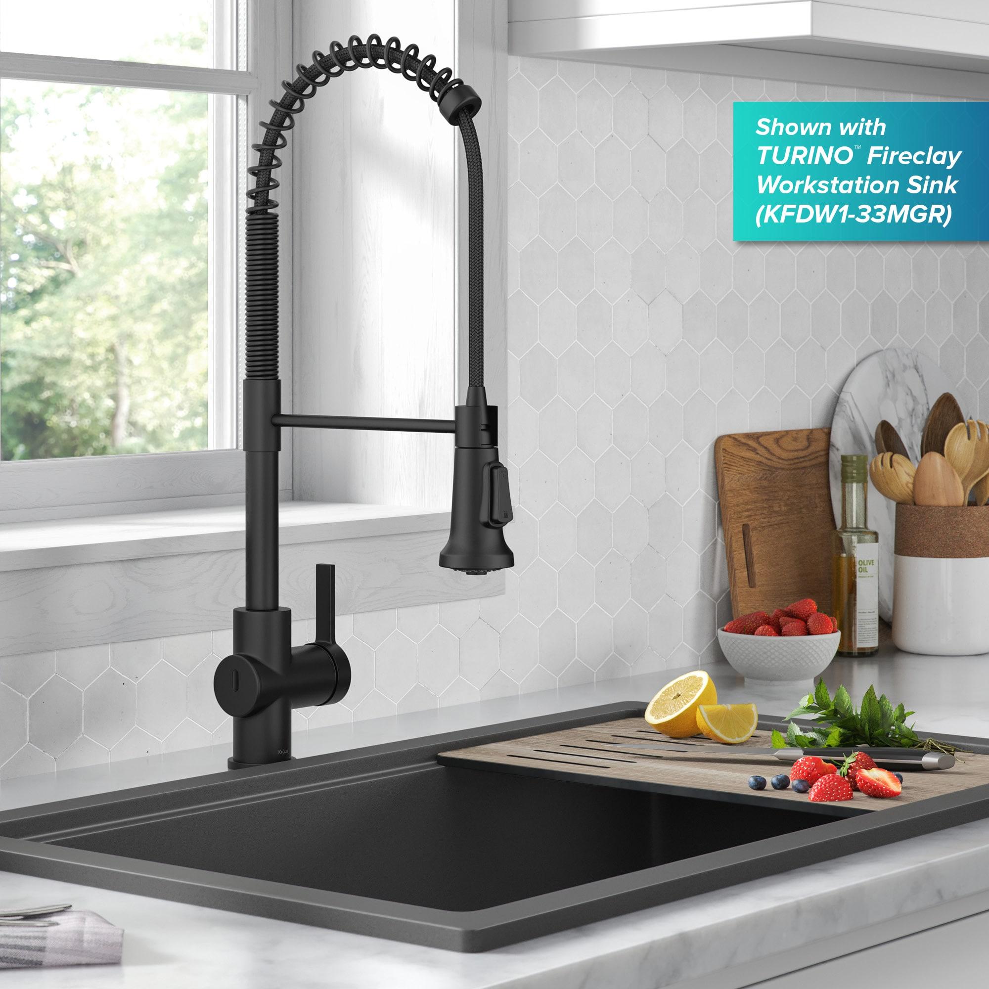 KRAUS Britt Touchless Sensor Commercial Single Handle Pull Down Kitchen Faucet