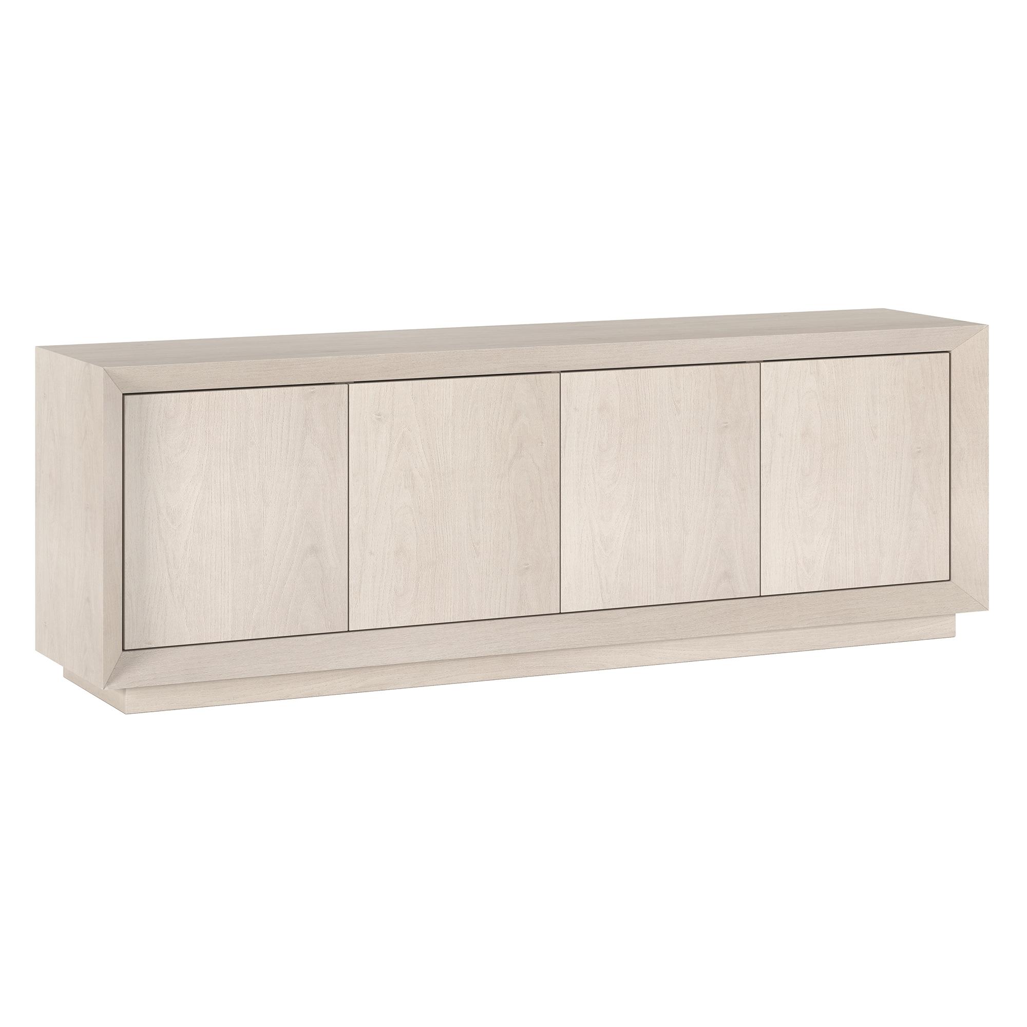 Evelyn&Zoe Oswald Rectangular TV Stand for TV's up to 75", Alder White