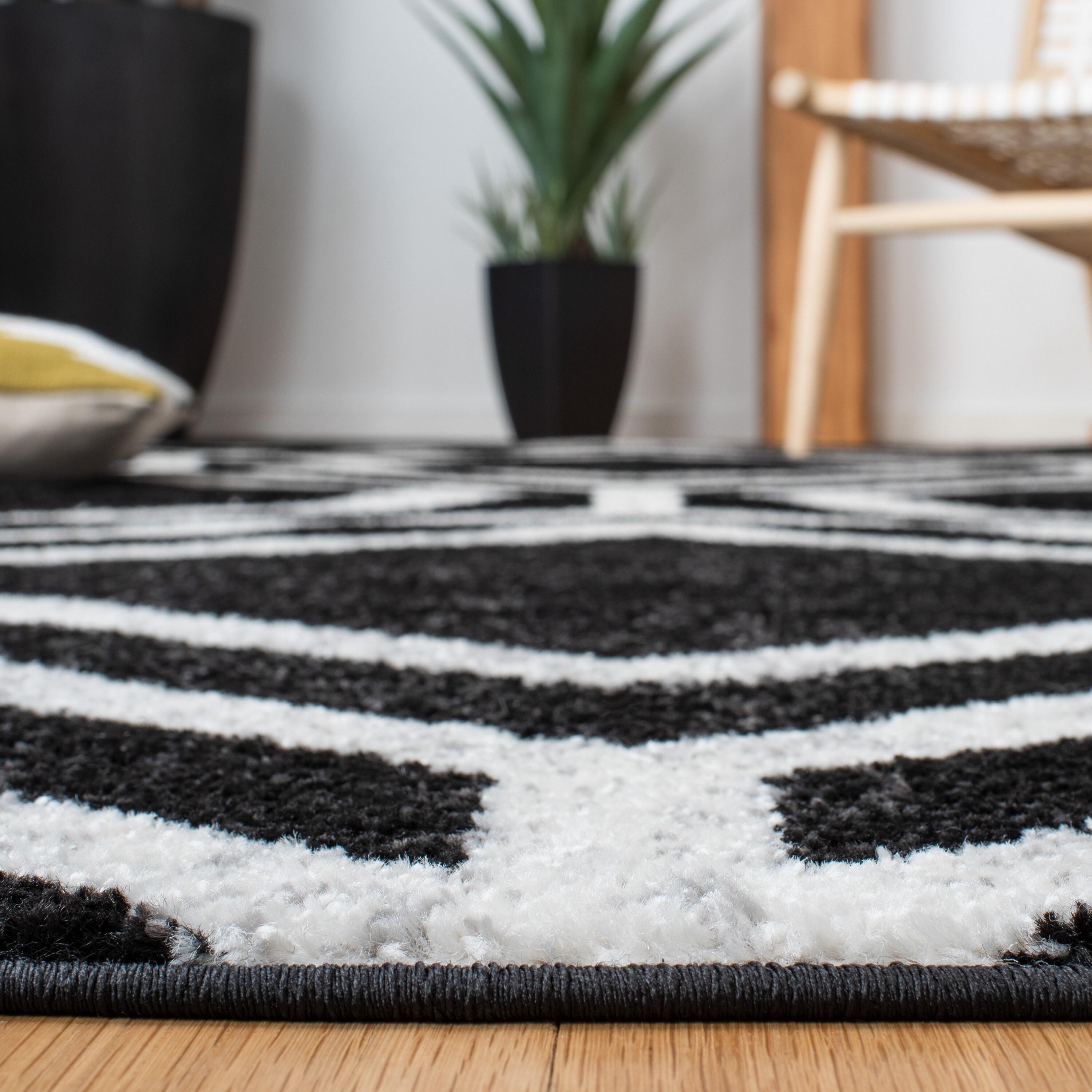 Adirondack ADR241 Machine Made Indoor Area Rug - Black/Ivory - 8'x10' - Safavieh