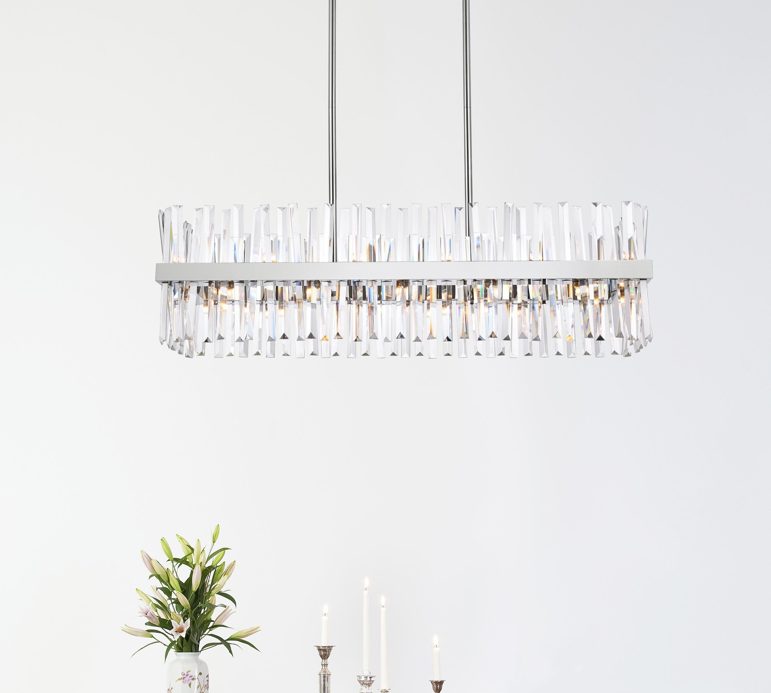 Elegant Decor Home Furnishing 24 -Light Chrome Modern/contemporary Crystal For Use in Bedrooms, Dining Rooms, Foyers, Kitchens, Living Rooms Chandelier