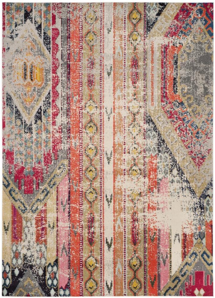 Monaco MNC222 Power Loomed Indoor Area Rug - Light Grey/Multi - 10'x14' - Safavieh