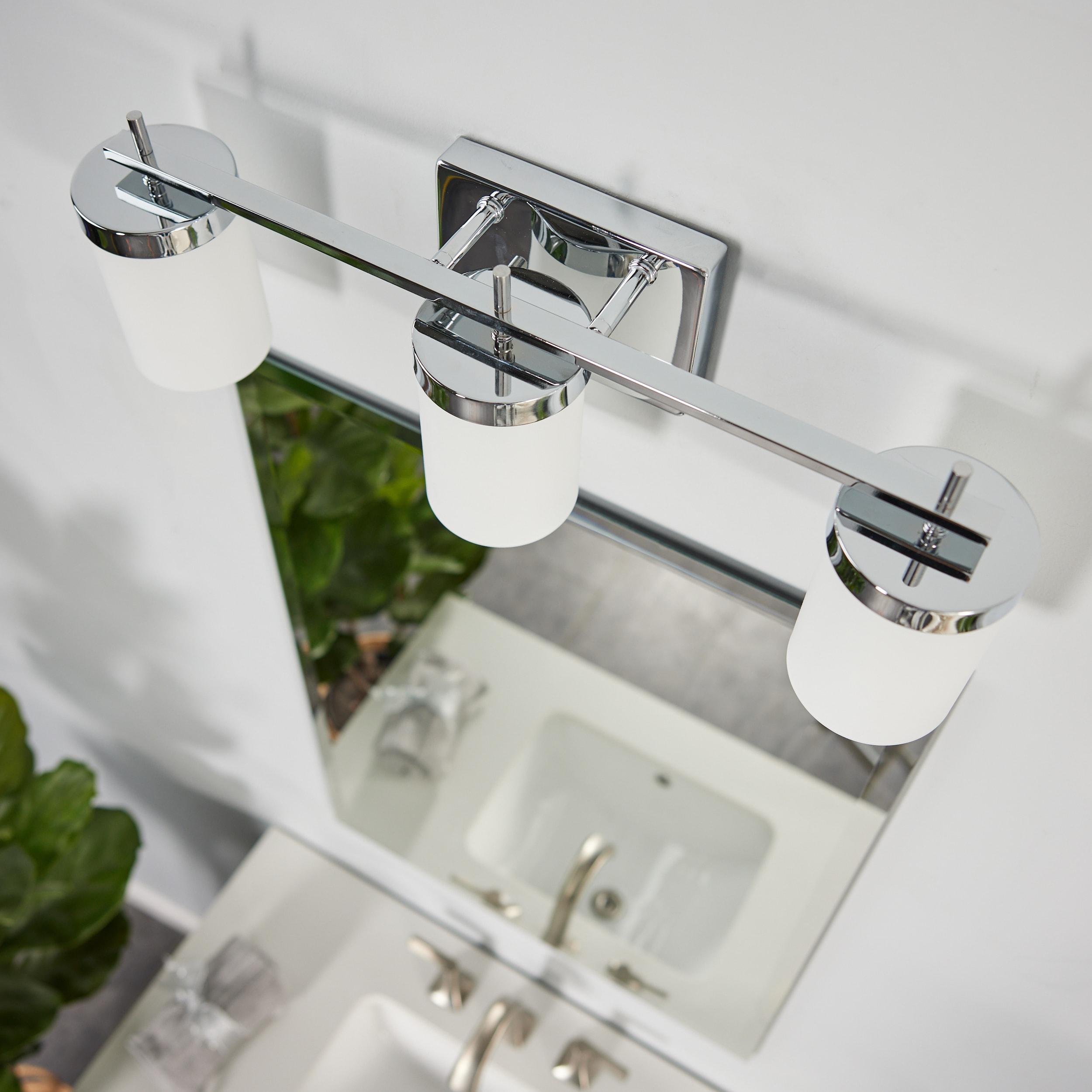 Zire Chrome 3-Light LED Vanity Fixture with Etched Glass