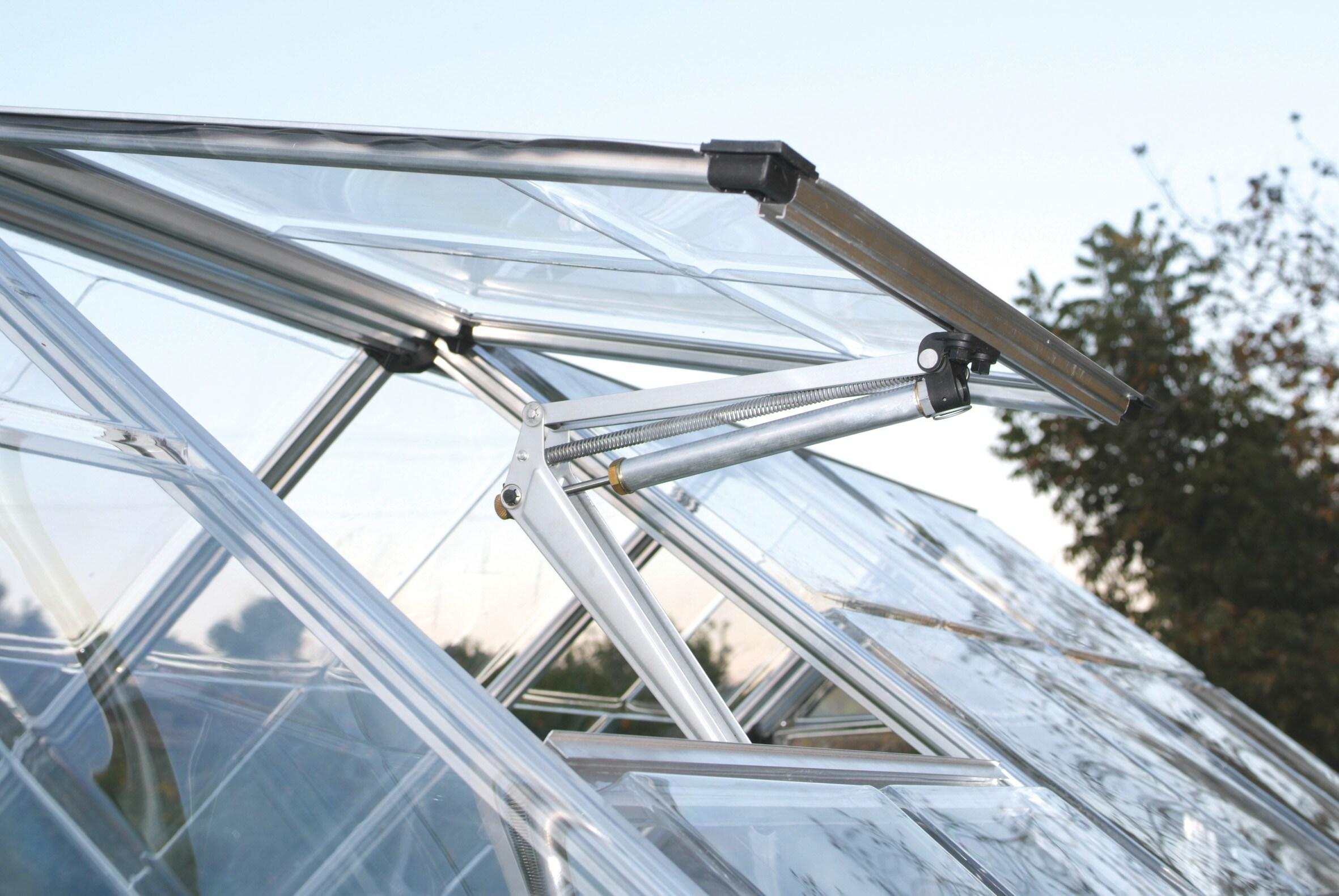 Palram - Canopia Snap & Grow 8' x 8' Polycarbonate/Aluminum Walk-In Greenhouse – Silver - with Roof Vent