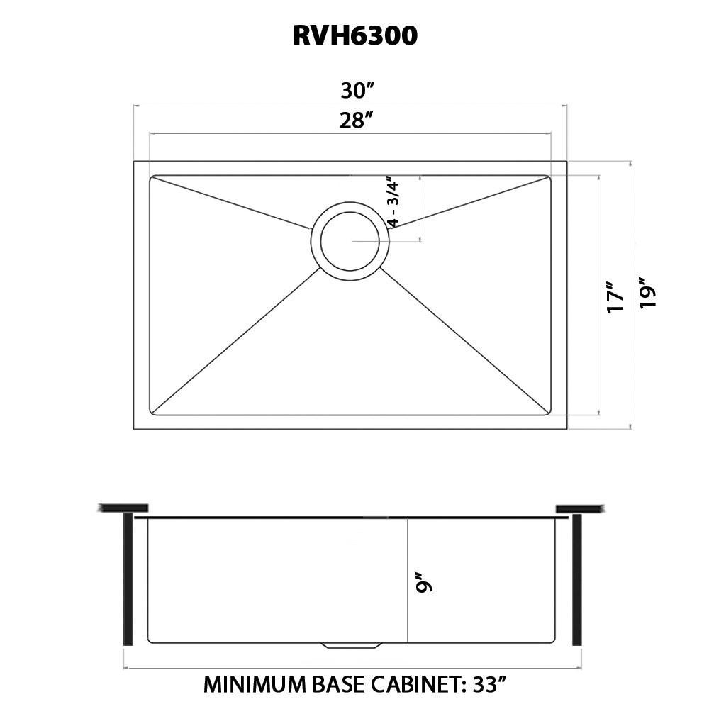 Ruvati 30-inch Undermount Stainless Steel Kitchen Sink 16 Gauge Single Bowl