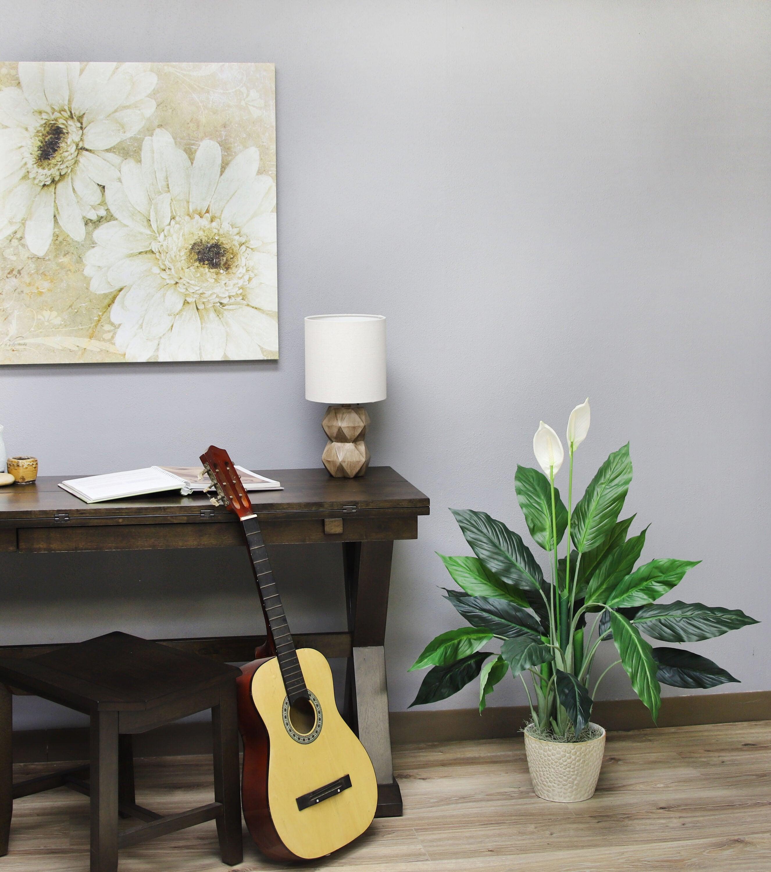 The Mod Greenhouse 29" Artificial Green Spathiphyllum Plant in a Black Matte Planter Pot