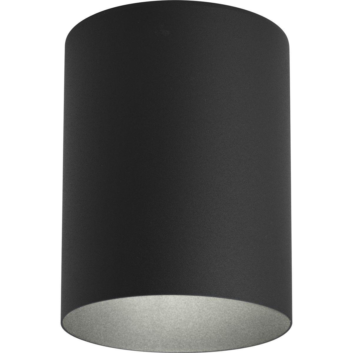 Progress Lighting, Cylinder, 1-Light, Flush Mount, Antique Bronze, Porcelain, Black, LED, Wet Rated