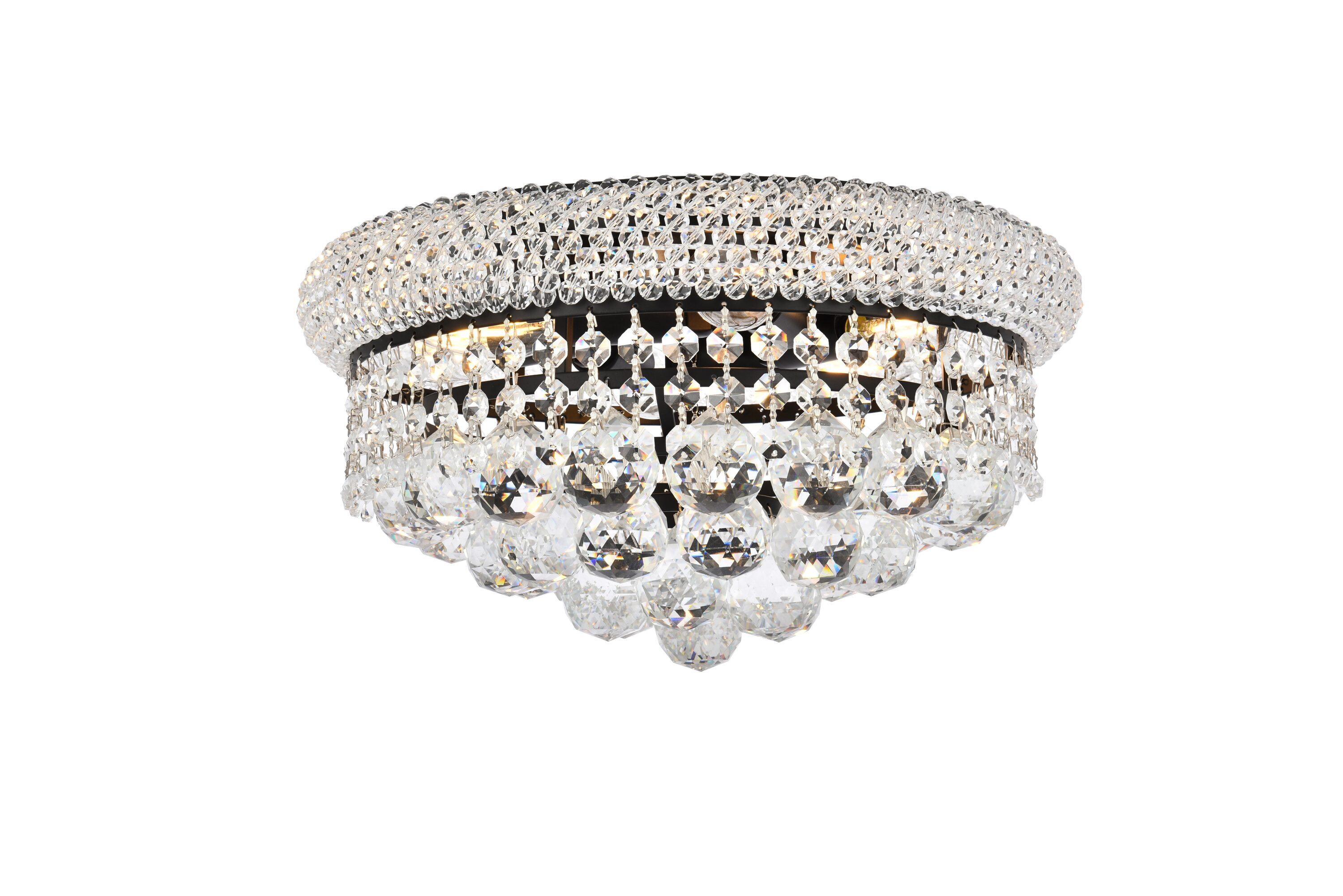 Elegant Lighting Primo 14 inch black flush mount