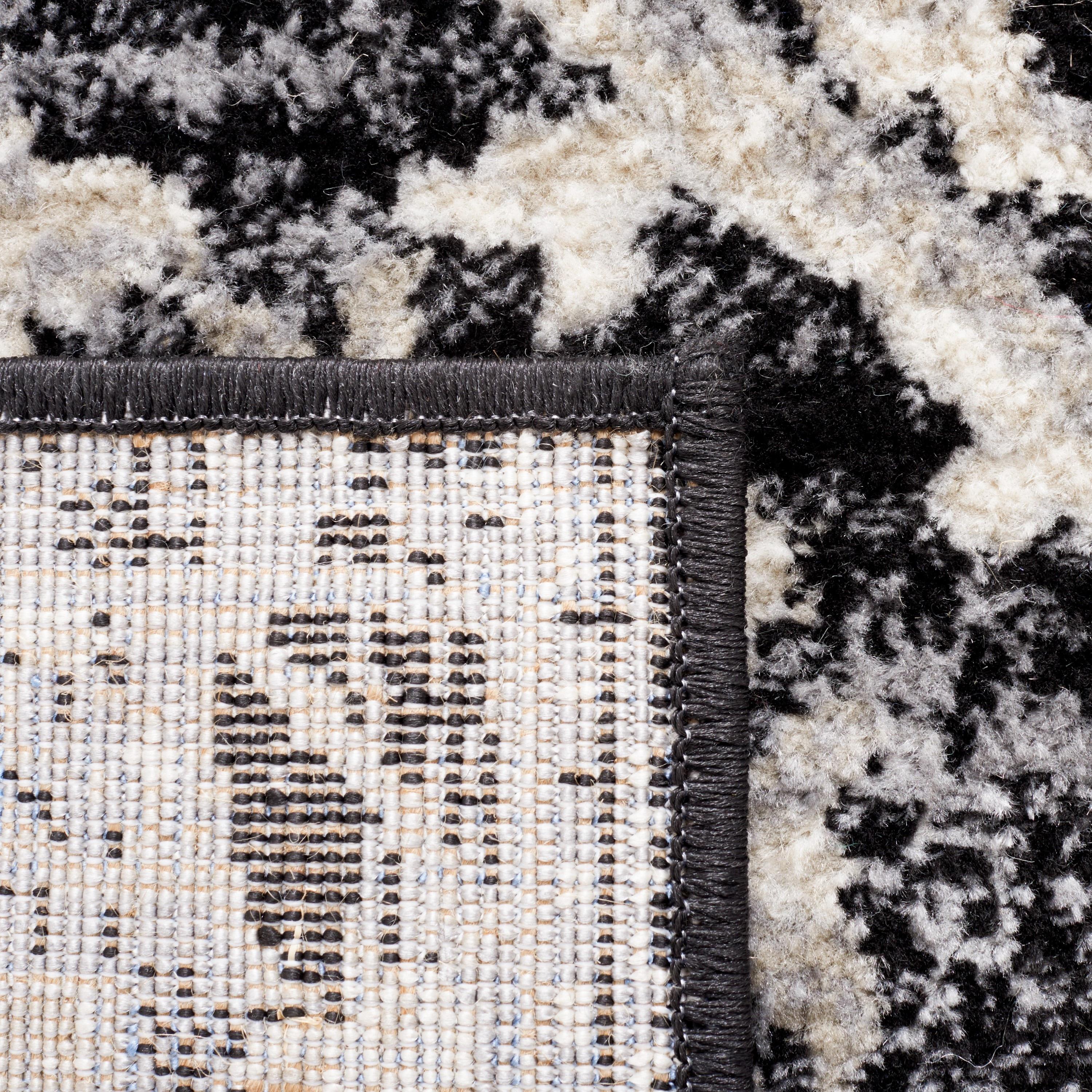 Brentwood BNT852 Power Loomed Indoor Area Rug - Black/Ivory - 8'x10' - Safavieh