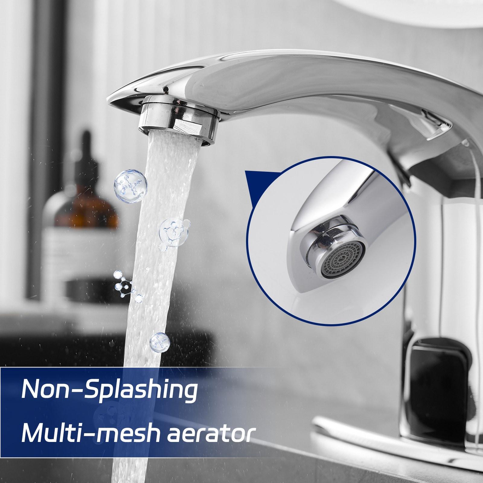 BWE Automatic Sensor Touchless Bathroom Sink Faucet With Deck Plate In Polished Chrome