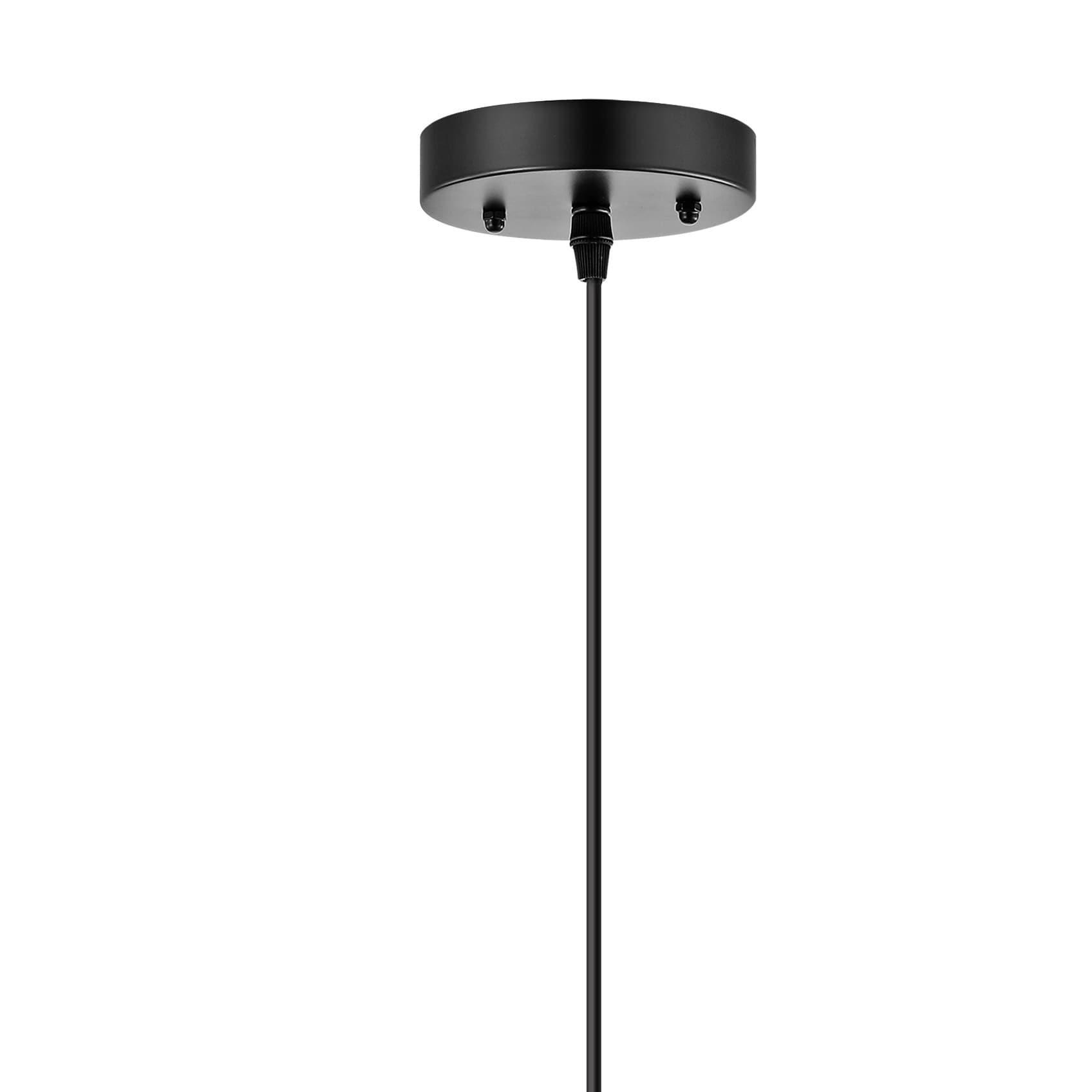 Campana 20" 1-Light Bohemian Modern Woven Rope/Iron LED Pendant, Grey/Black