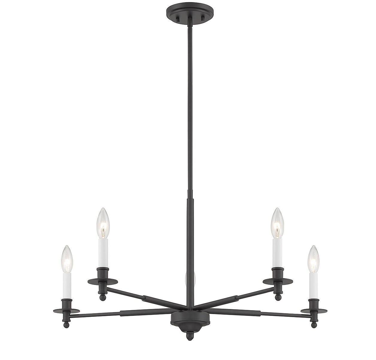 Jasmine 5-Light Chandelier in Matte Black