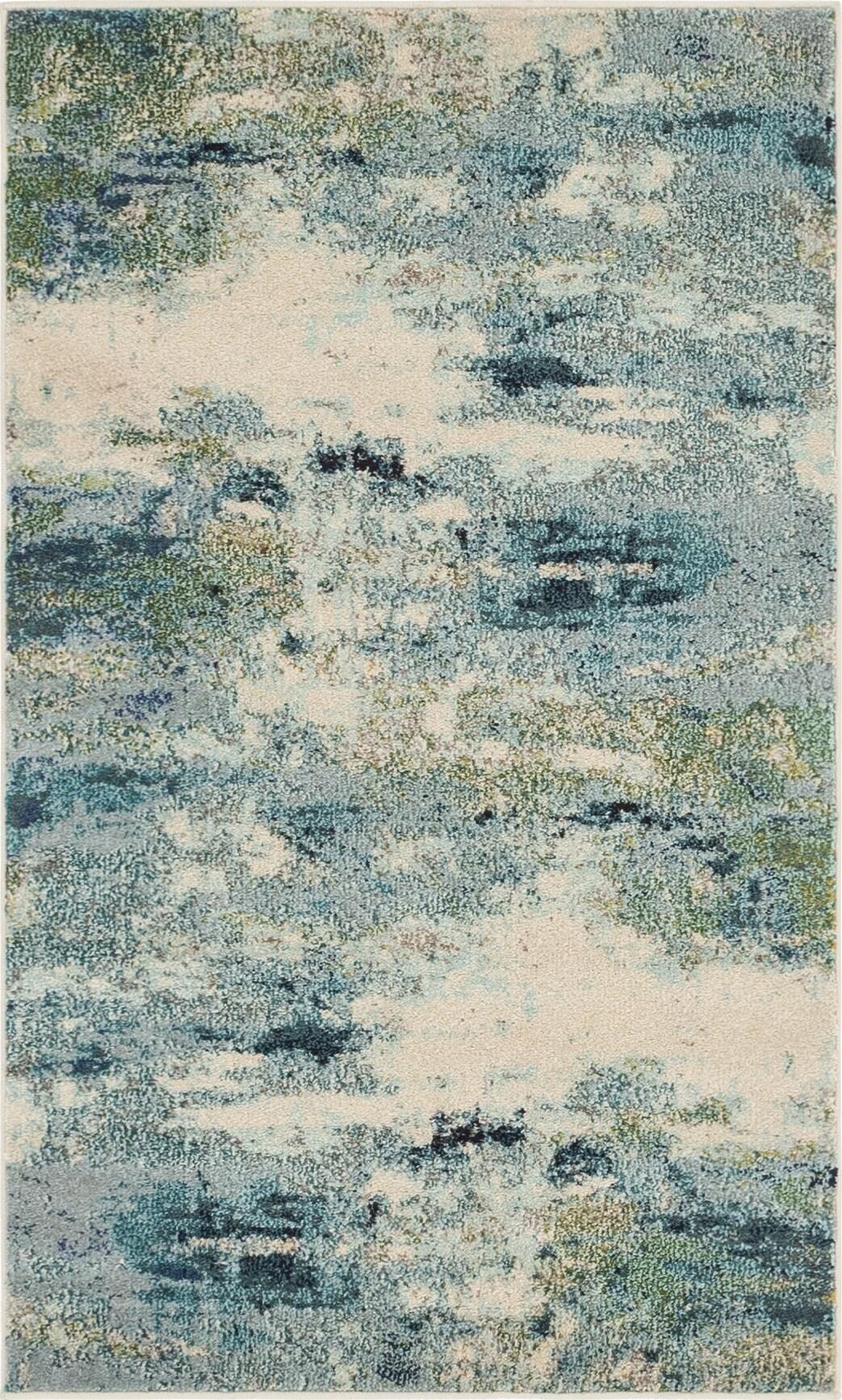 Unique Loom 3' 3 x 5' 3 Chromatic Avalon Light Blue Area Rug