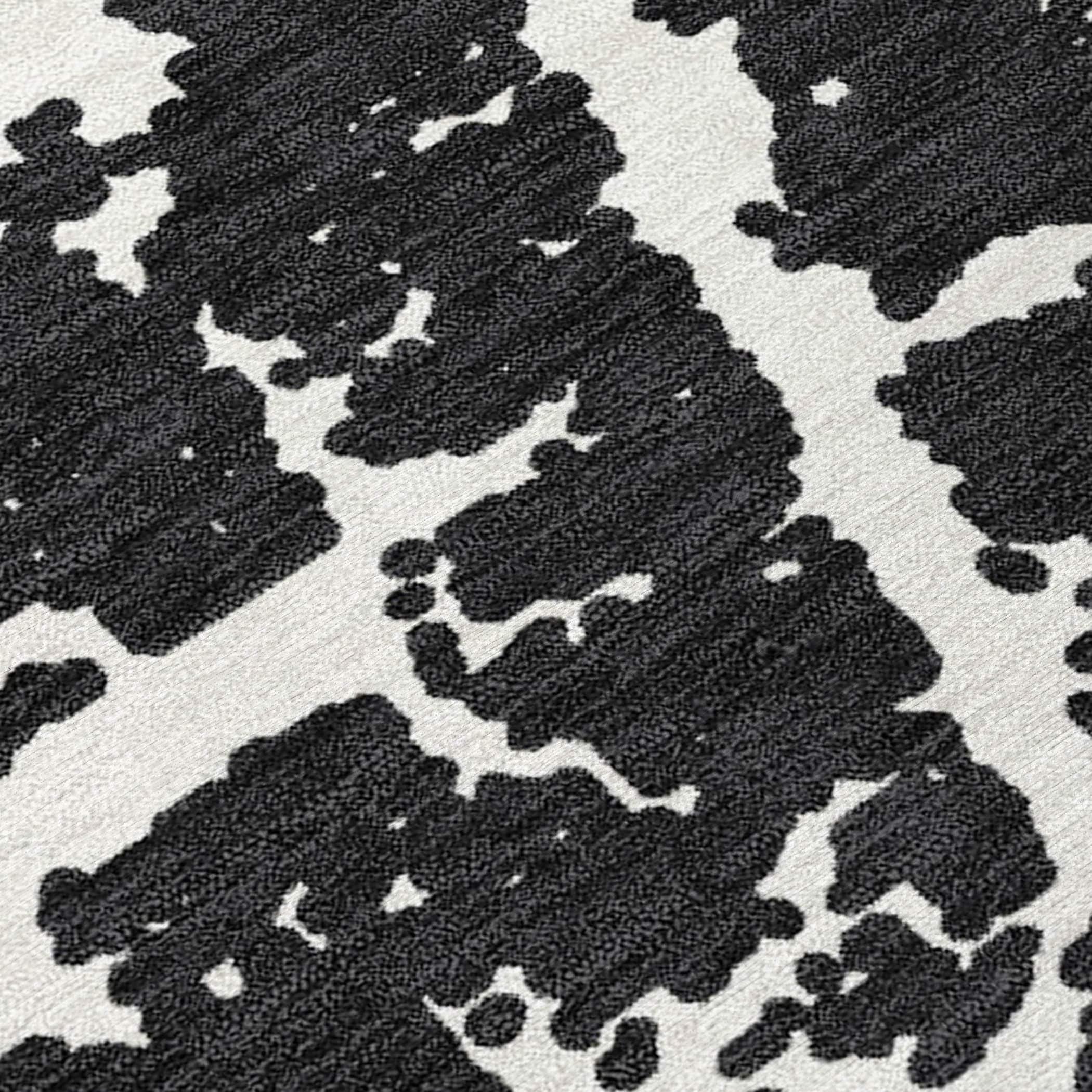 Addison Rugs Machine Washable Indoor/ Outdoor Transitional Black Crackle Chantille Rug Black - 8' x 8'