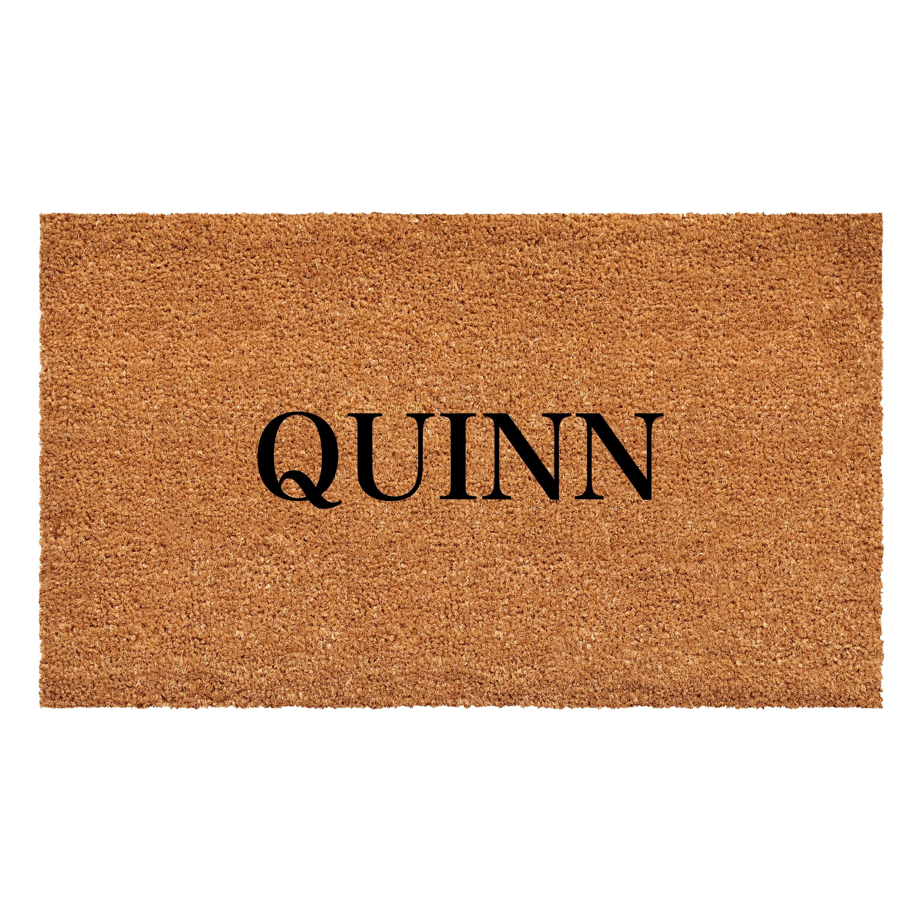 Quinn Personalized Natural Coir Outdoor Doormat 17" x 29"