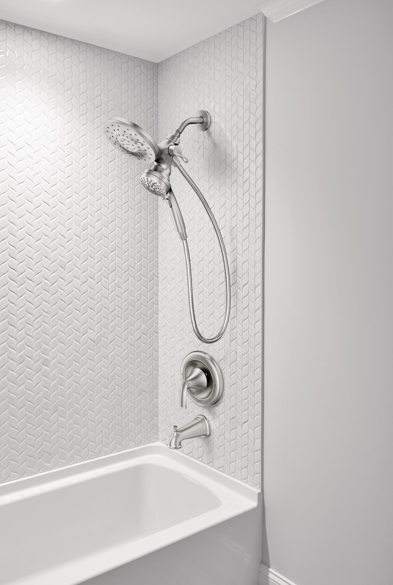 Moen Magnetix 82137SRN Graeden Spot Resist Brushed Nickel 1-Handle Bathtub and Shower Faucet with Valve