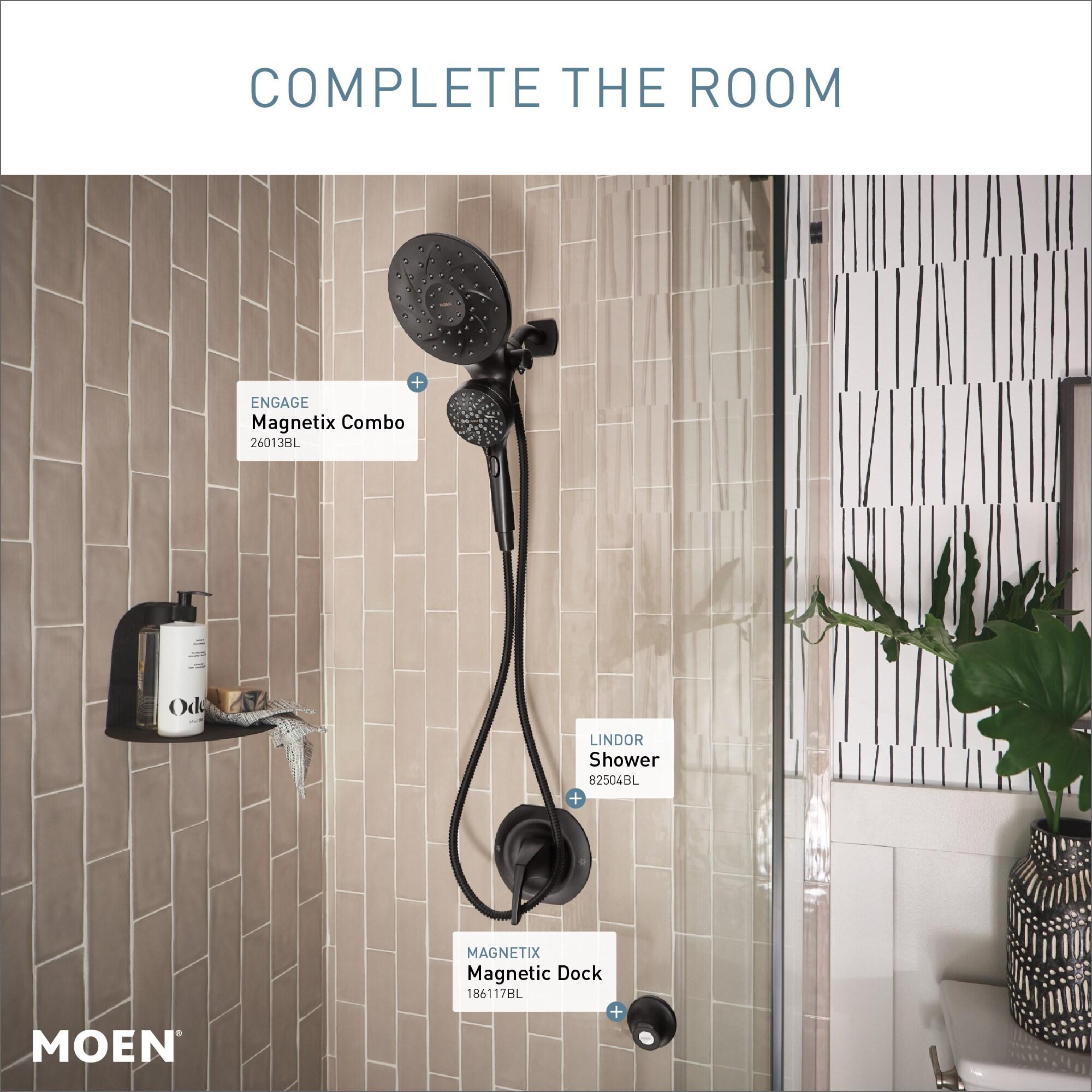 Co-t Moen Engage Magnetix 2-In-1 Shower Head With Handheld Spray, Magnetic Docking System, Matte Black Finish, Multiple Spray Settings, 60" Kink-Free Hose J21BF6624