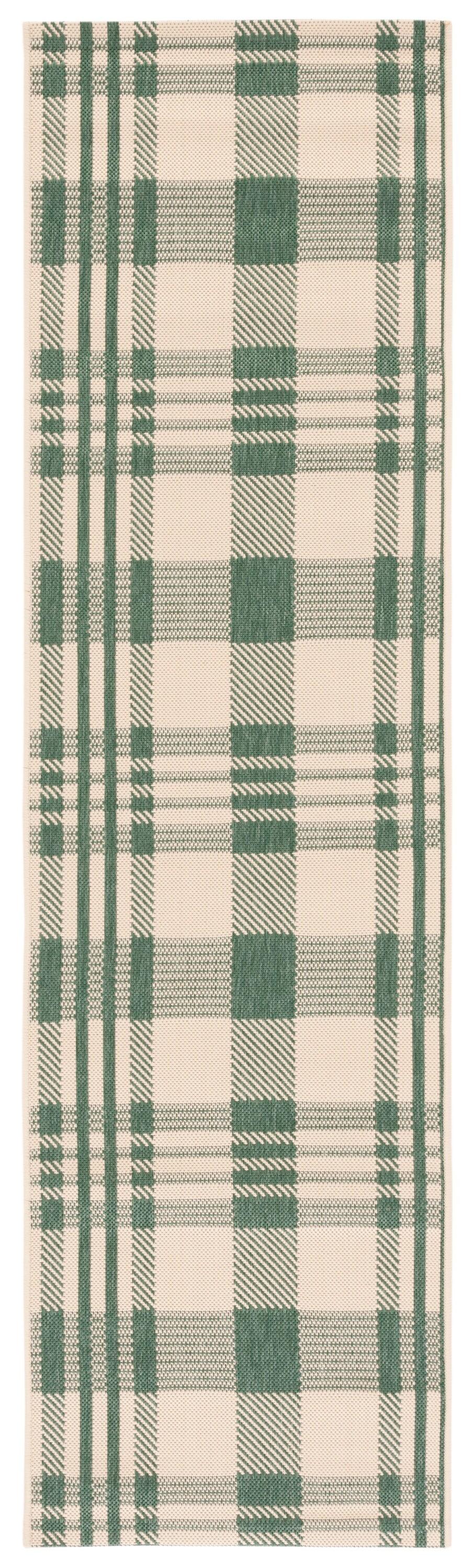 Courtyard CY6201 Power Loomed Indoor/Outdoor Runner Rug - Green/Beige - 2'3"x6'7" - Safavieh.
