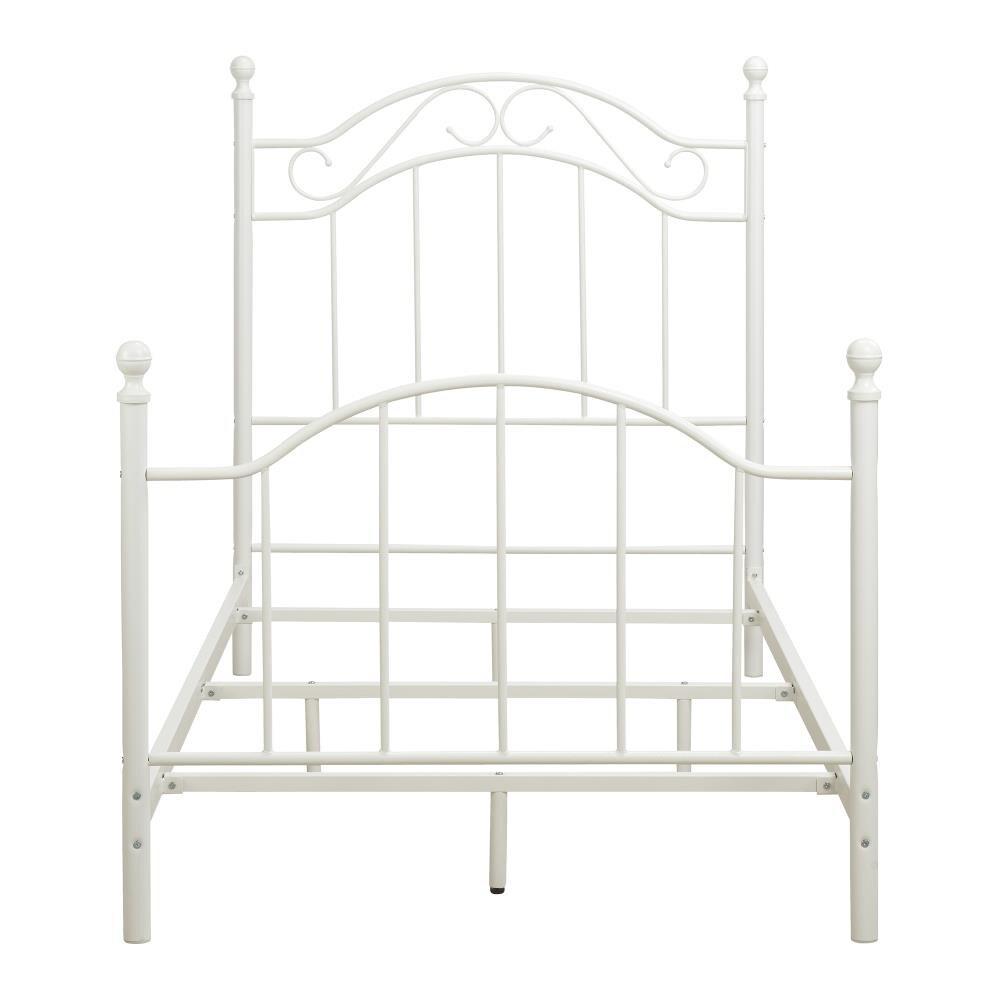 RealRooms Marlo Metal Bed Frame, Twin, White