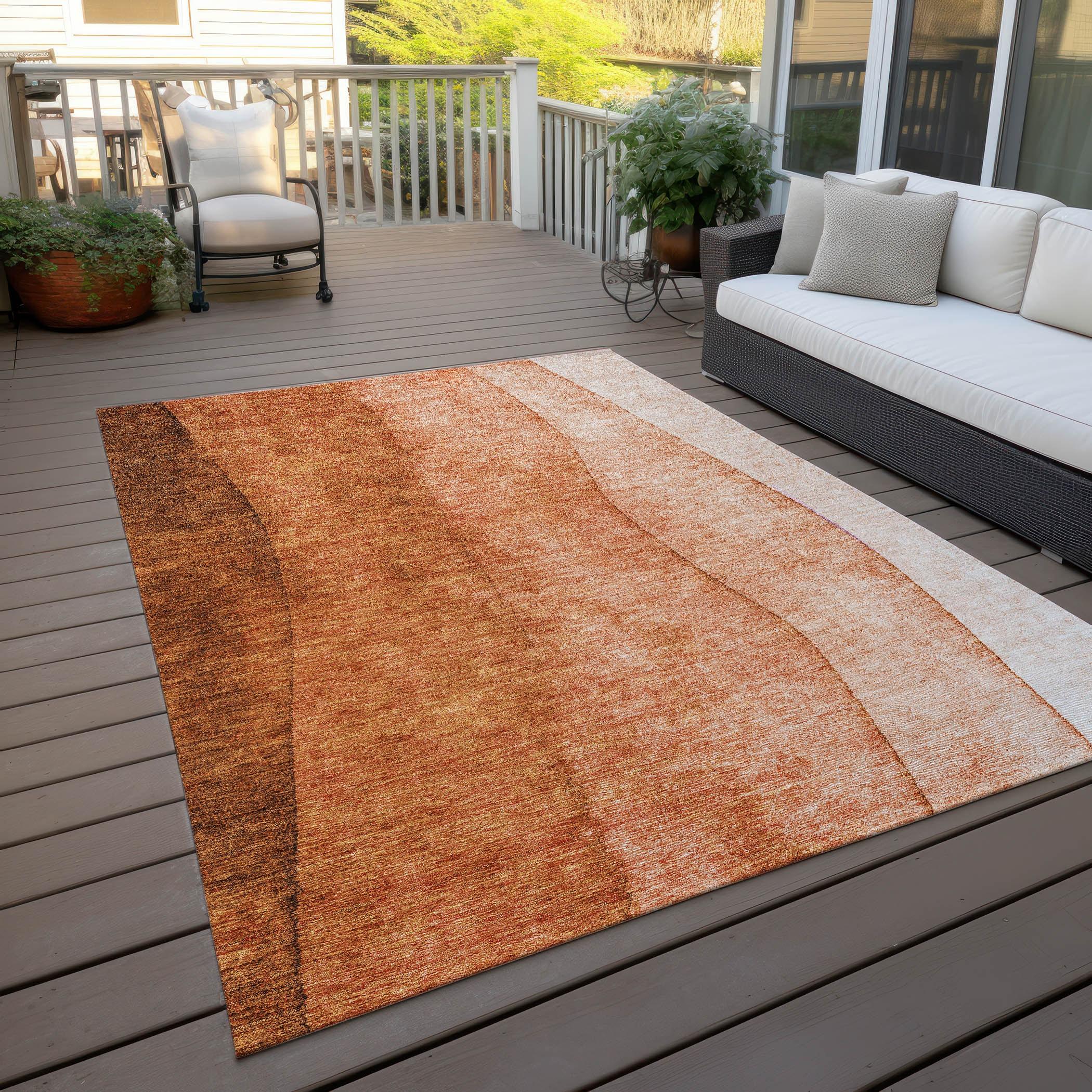 Addison Rugs Chantille Indoor/Outdoor Transitional Ombre Paprika Washable Rectangle Rug, 2'6" x 3'10"