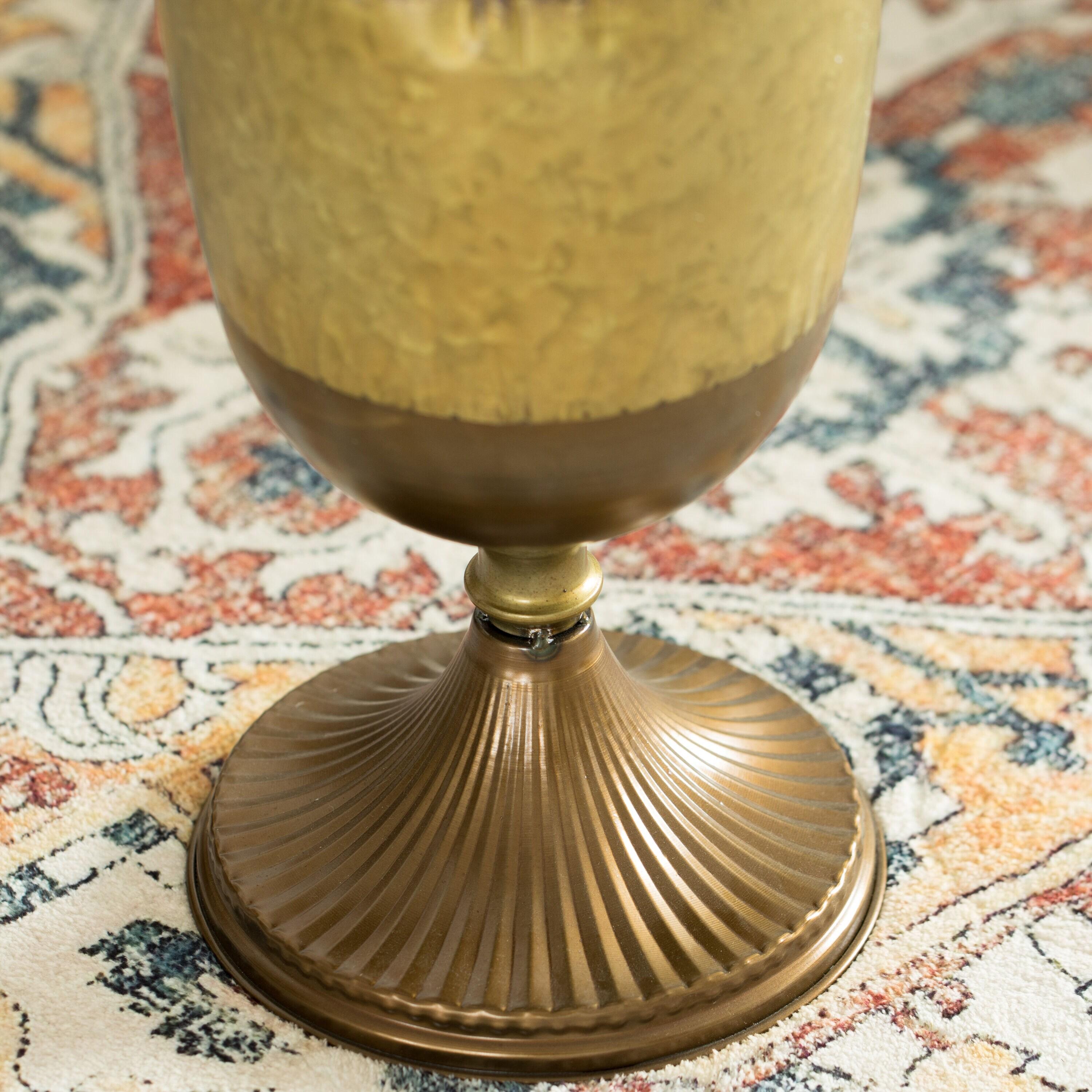 Uniquewise Decorative Antique Style 2 Handle Metal Jug Floor Vase for Entryway, Living Room, or Dining Room Elegant Home Decor Accent – 26 inches Tall