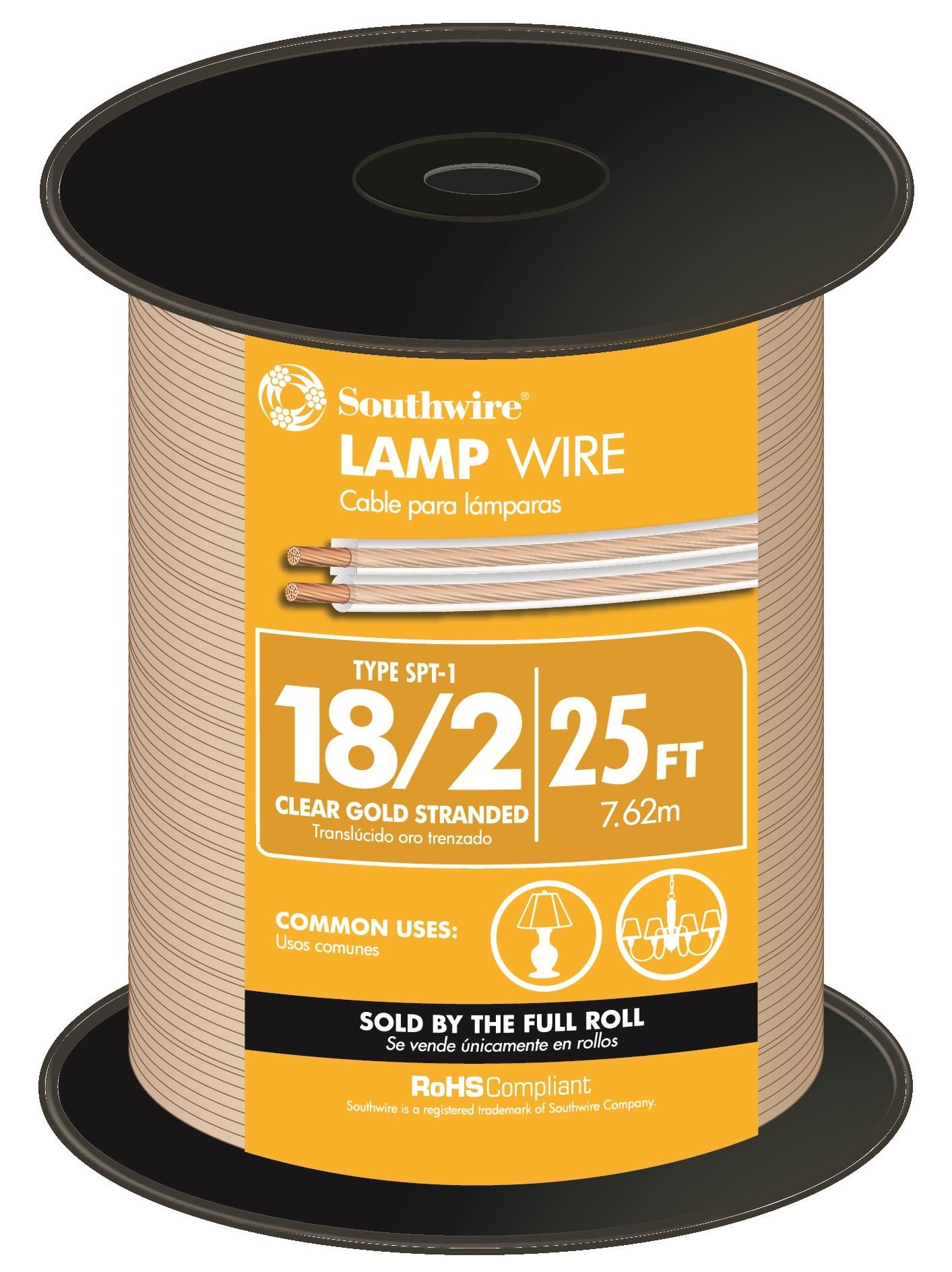 25 ft Gold PVC Stranded Lamp Cord