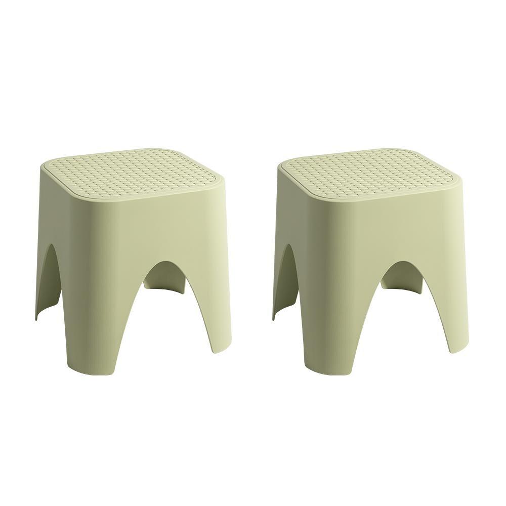 2pc Mallorca Stackable Rattan Top Side Table - Green - Lagoon