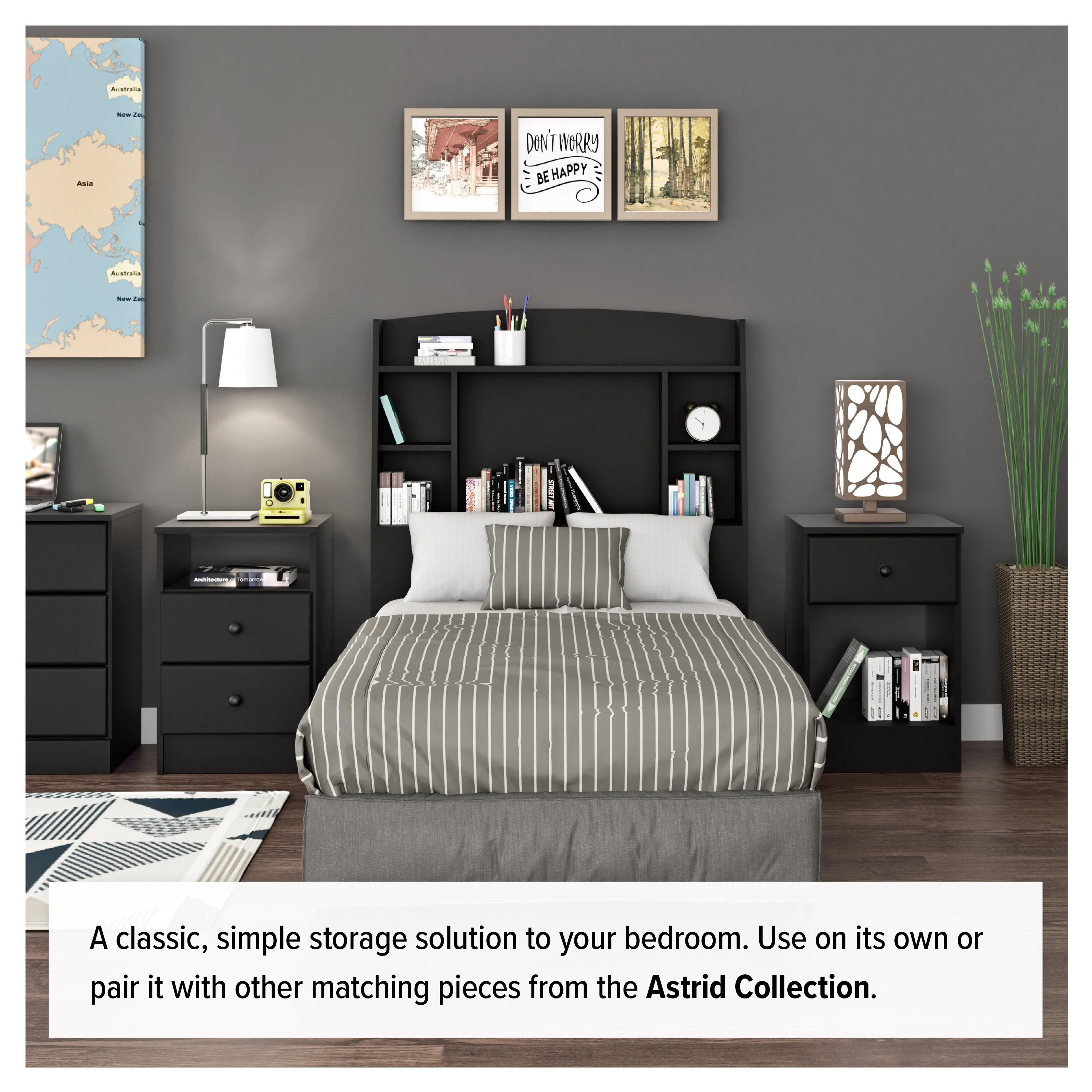 Prepac Astrid 6 Drawer Dresser Black: Laminated Wood Composite, Metal Hardware, Safety Stops