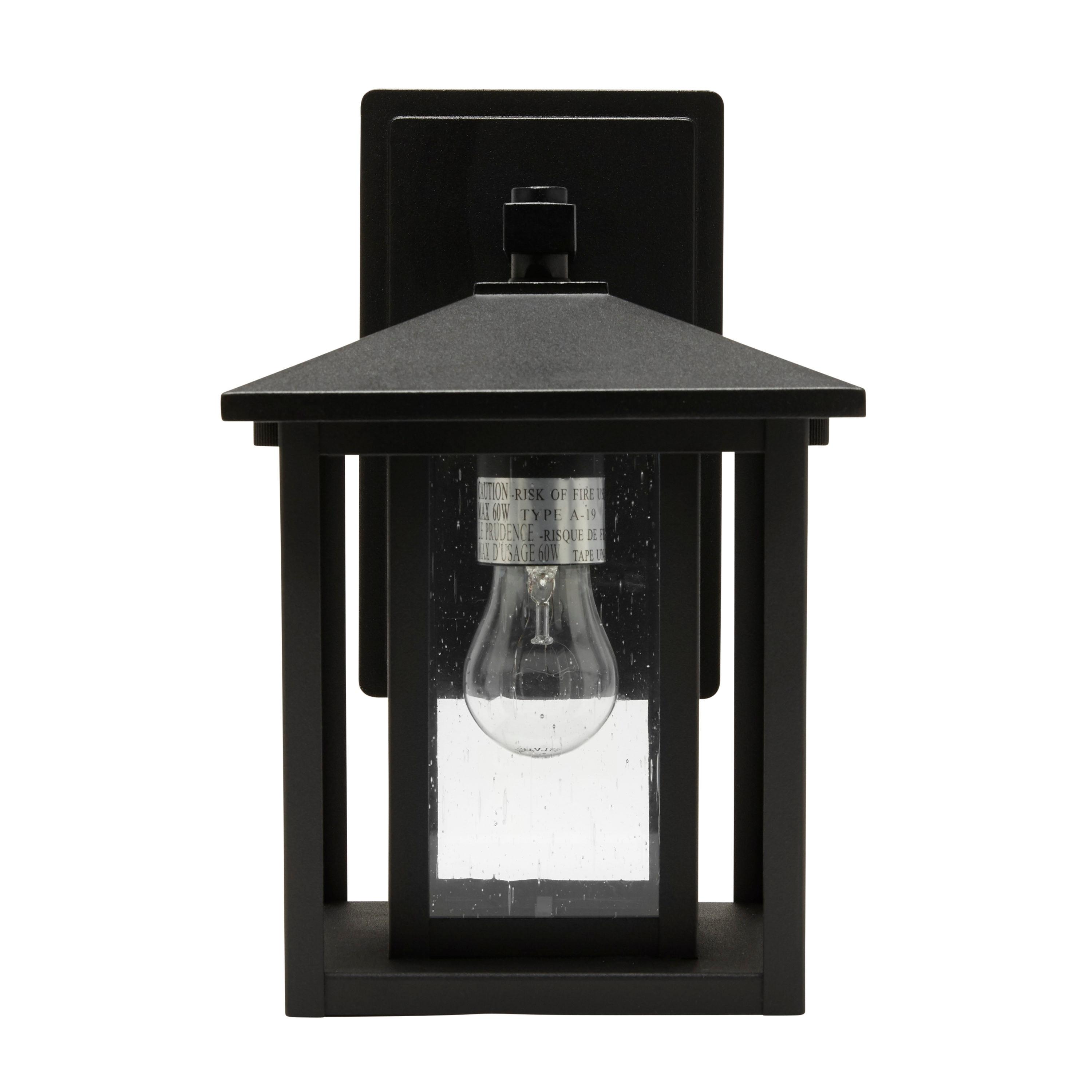 Hunnington 1-Light Black Outdoor 11 in. Wall Lantern Sconce