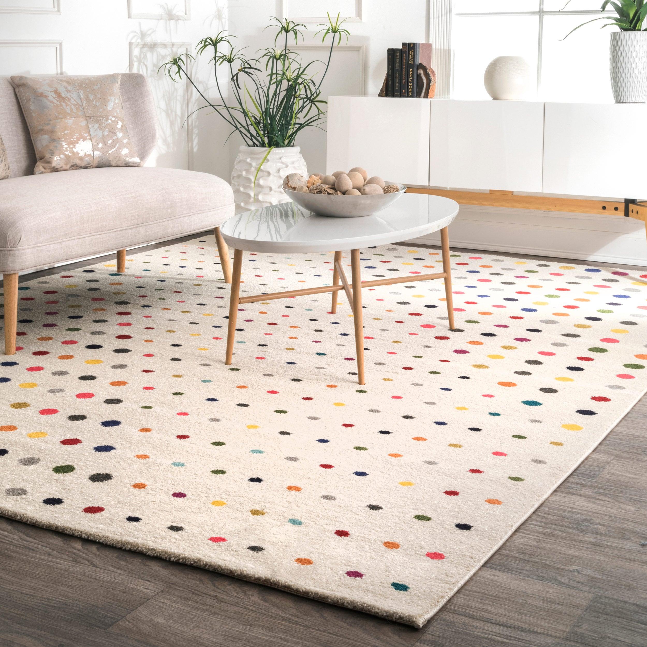 Nuloom Dorie Polka Dot 2x8 Runner Indoor Area Rug for Living Room Bedroom Dining Room Entryway Hallway Kitchen, Multicolor/Ivory