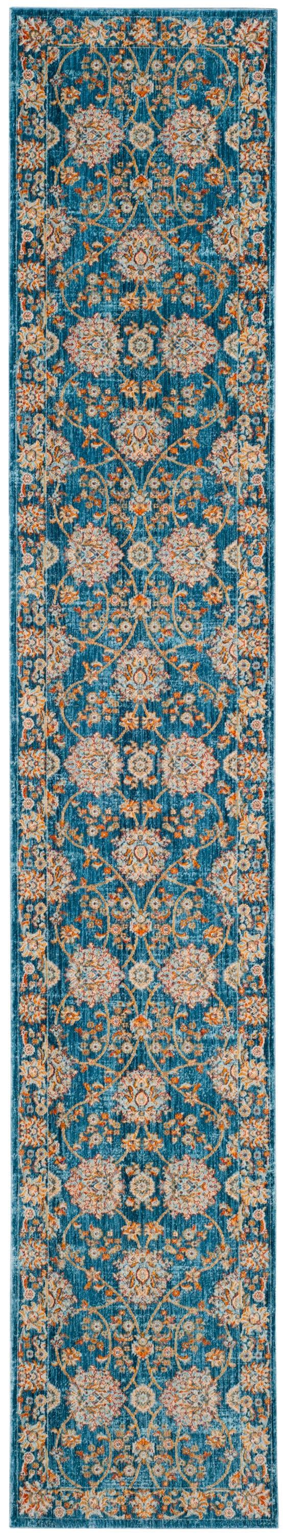 Vintage Persian VTP469 Power Loomed Indoor Runner Rug - Turquoise/Multi - 2'2"x12' - Safavieh
