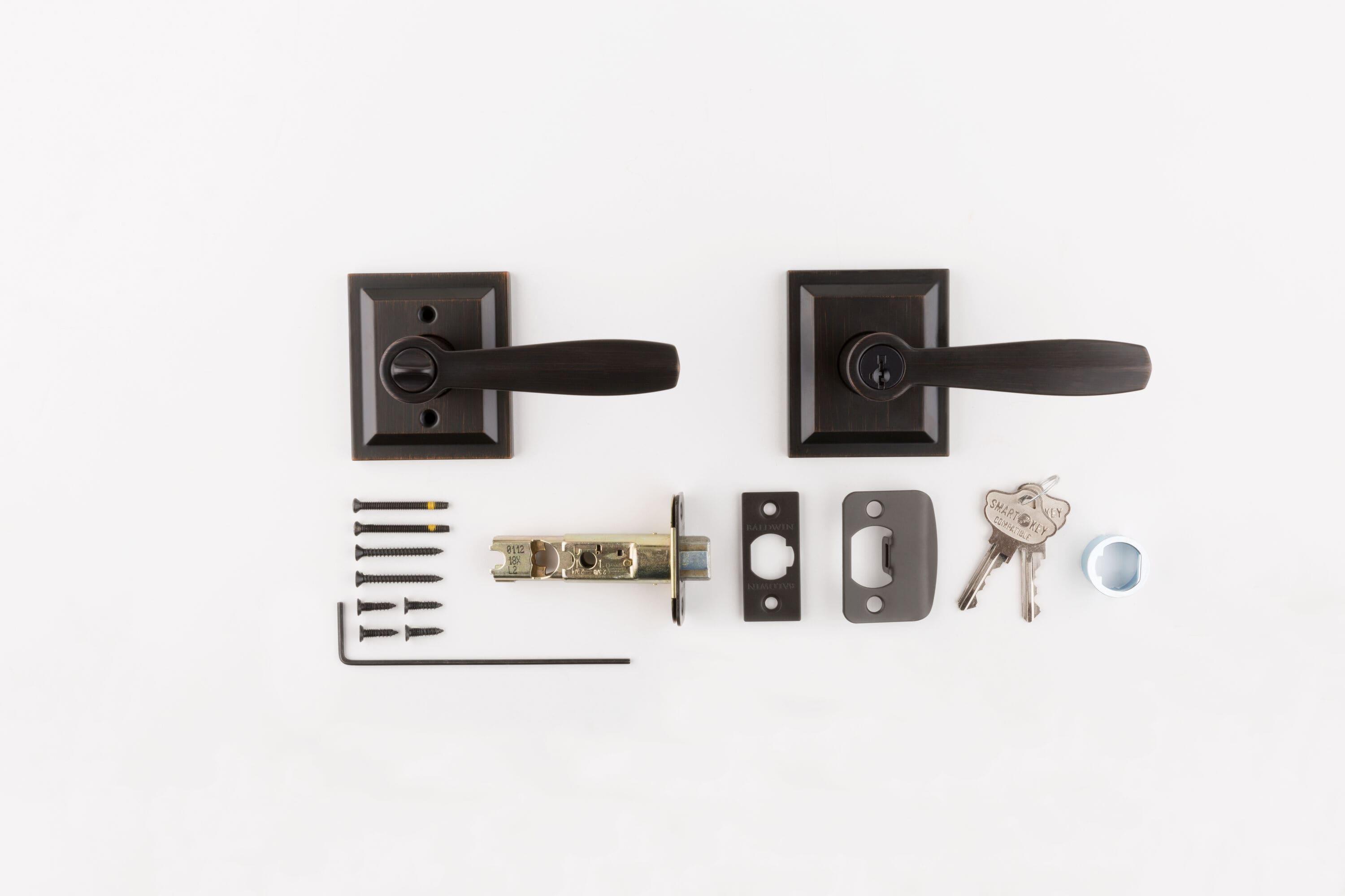 Baldwin Torrey Low Profile Rose Keyed Entry Lever Featuring Smartkey in VB