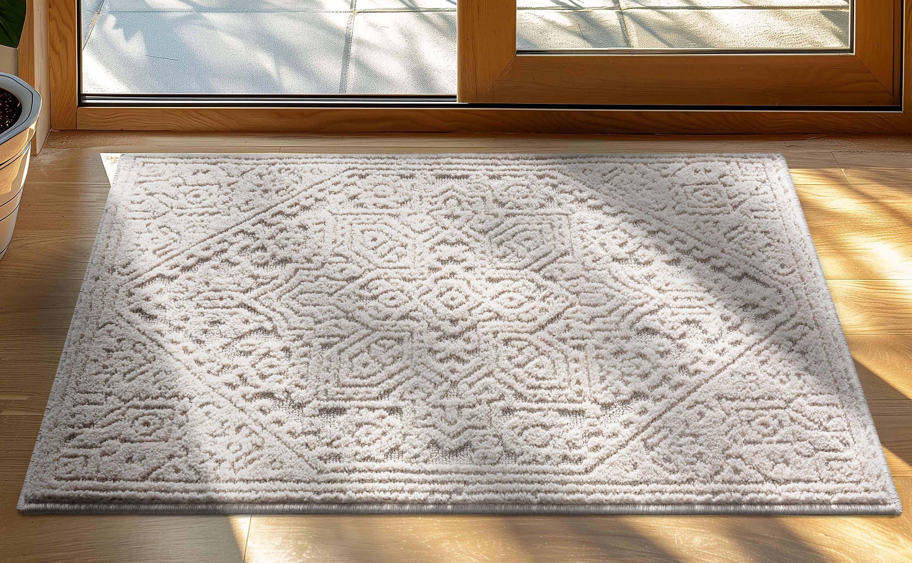 Well Woven Well Woven Harlow Cloud Medallion Farmhouse Medallion Ivory Area Rug