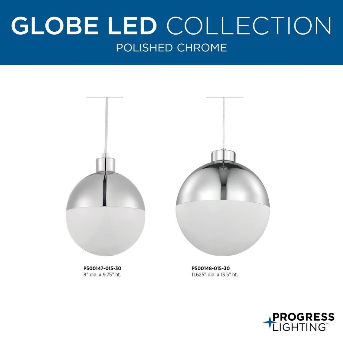Progress Lighting Globe Collection 1-Light Pendant, Steel, Black Finish, Opal Glass Shade