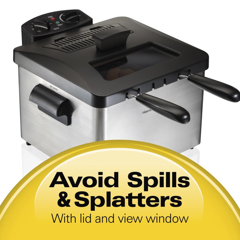 Hamilton Beach Hamilton Beach® Professional-Style Electric Deep Fryer with 12-Cup Food Capacity, Lid with View Window and Three Frying Baskets