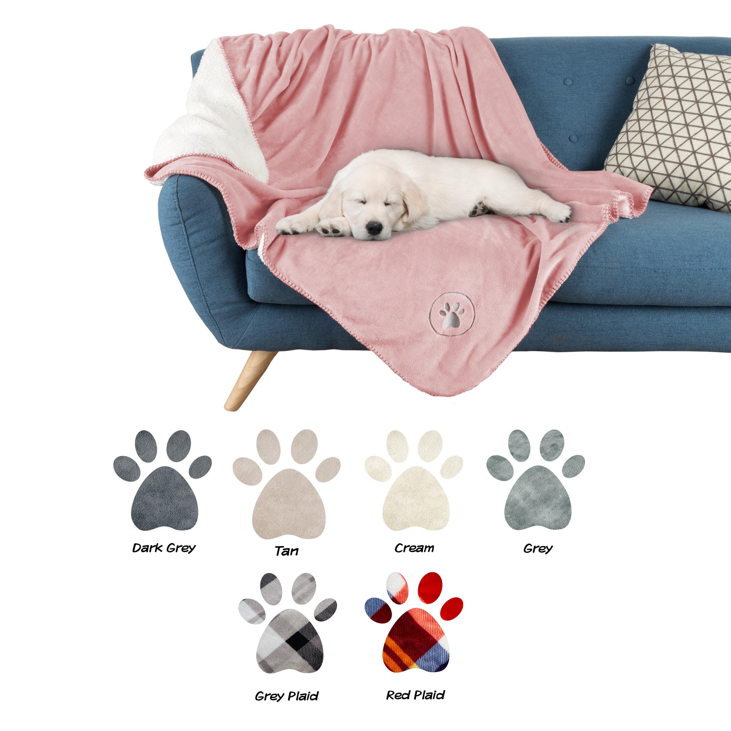 Waterproof Pet Blanket - 50x60-Inch Reversible Fleece Throw Protects Couches, Cars, and Beds from Spills, Stains, and Fur by PETMAKER (Pink)