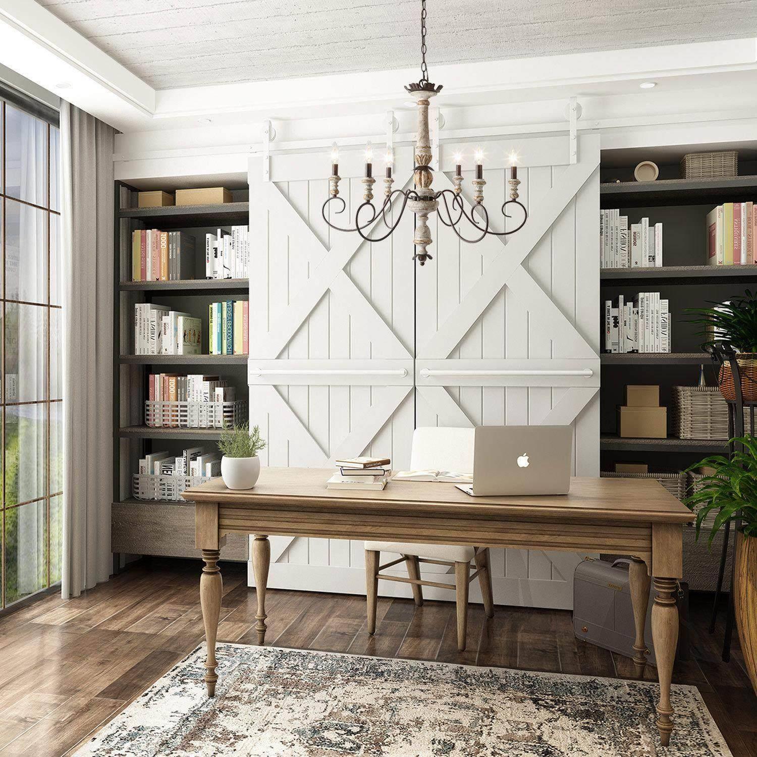 The Gray Barn French Country 6-Light Wood Chandelier Classic Farmhouse Lights - 31.1" D x 28" H