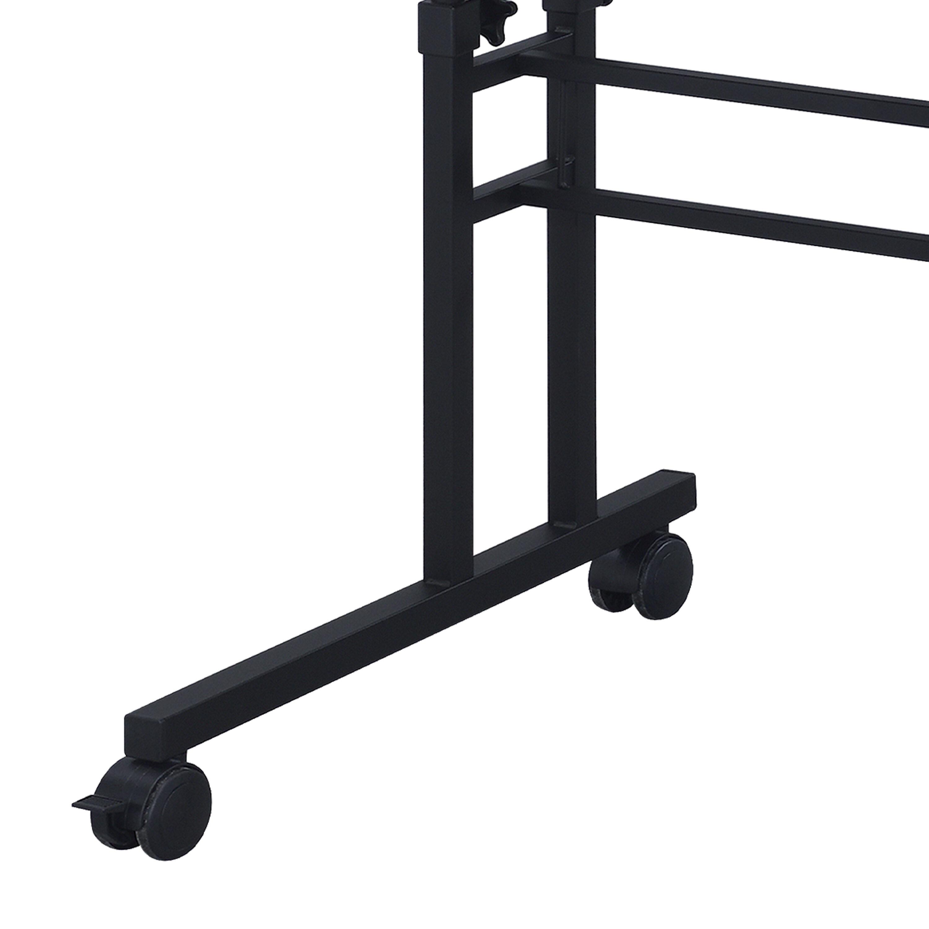 Inbox Zero Mobili Rolling Writing Desk – Height Adjustable with Moveable Shelf & Locking Wheels