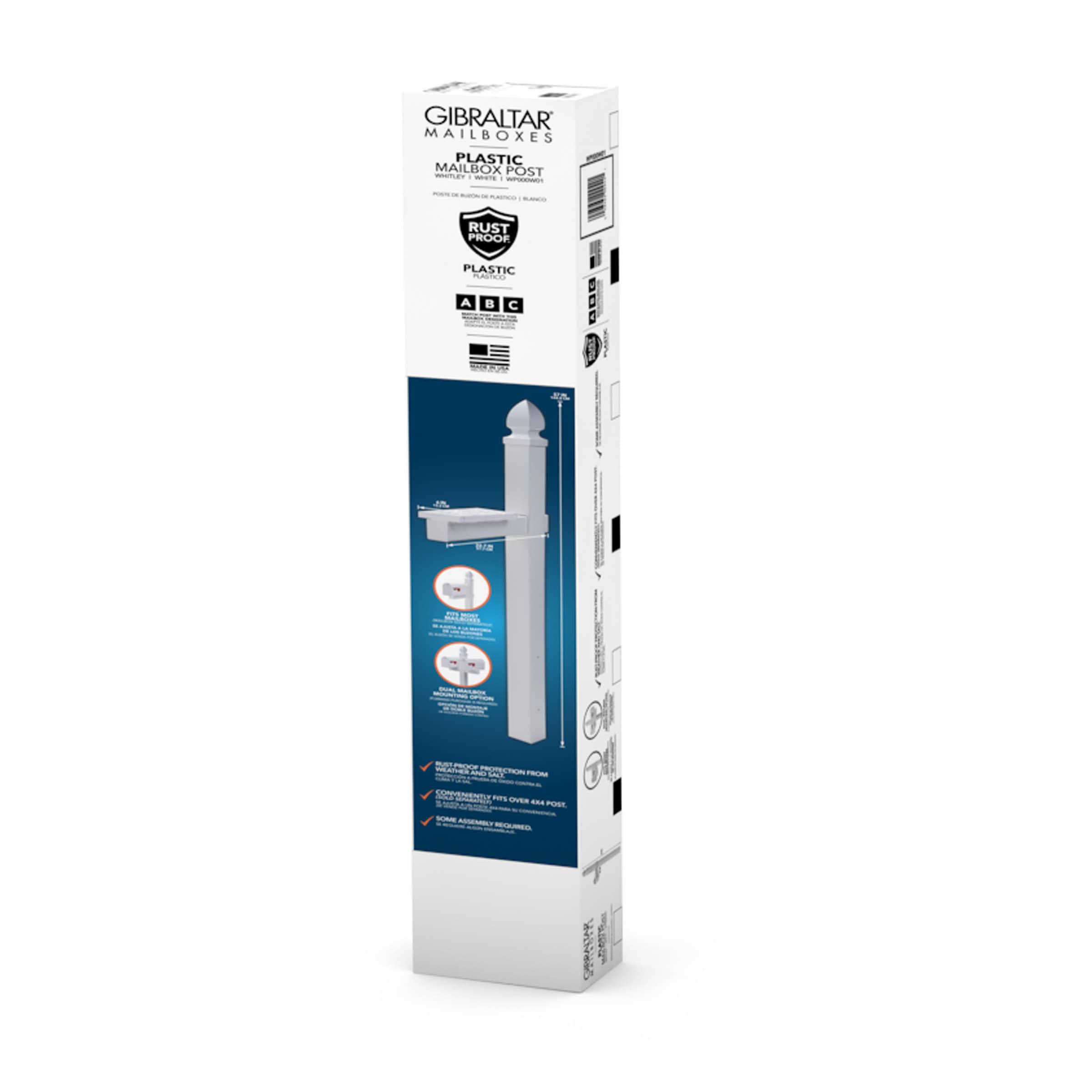 Gibraltar Mailboxes Whitley 57 in. White PVC Mailbox Post