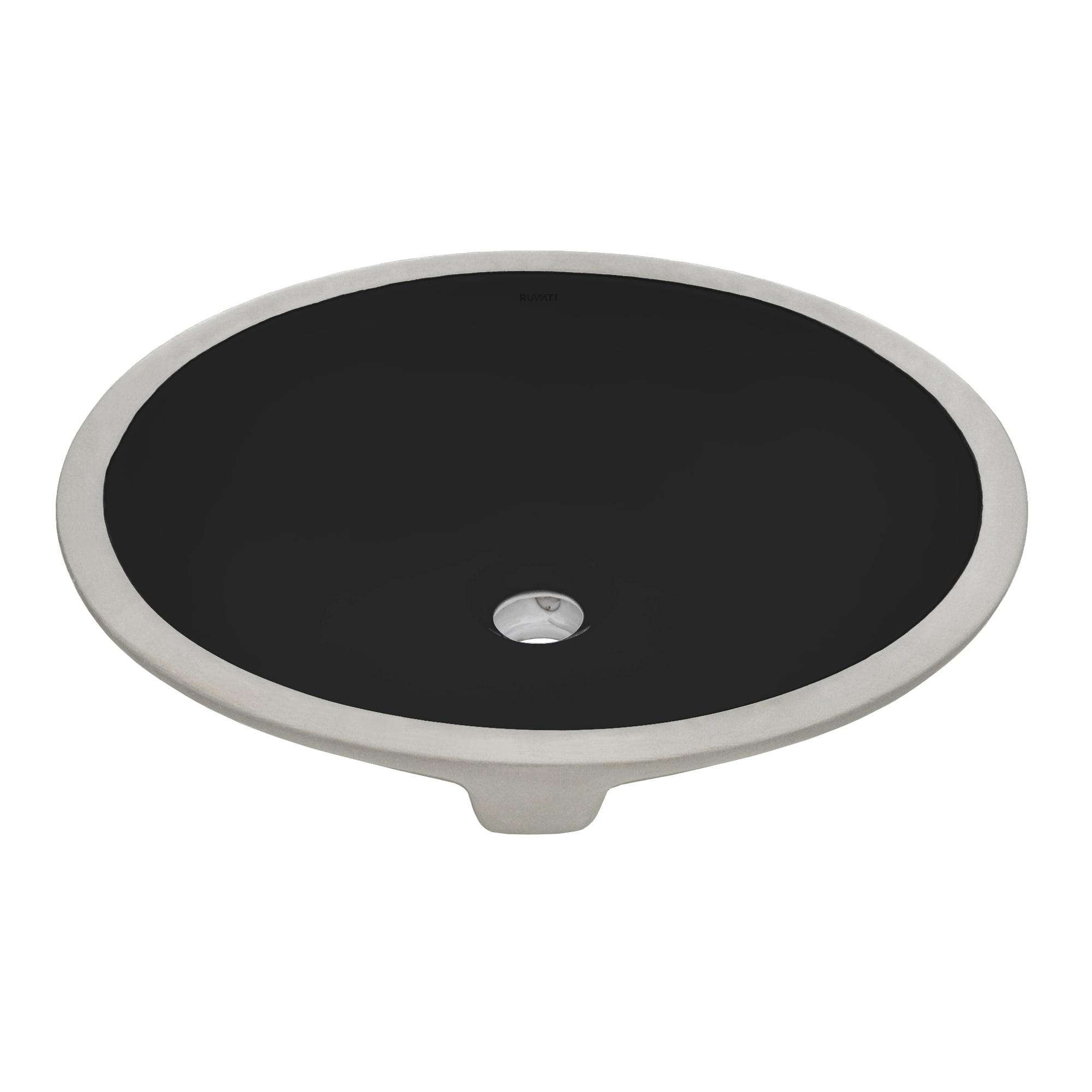 Ruvati 16 x 13 inch Undermount Bathroom Sink Oval Porcelain Ceramic with Overflow