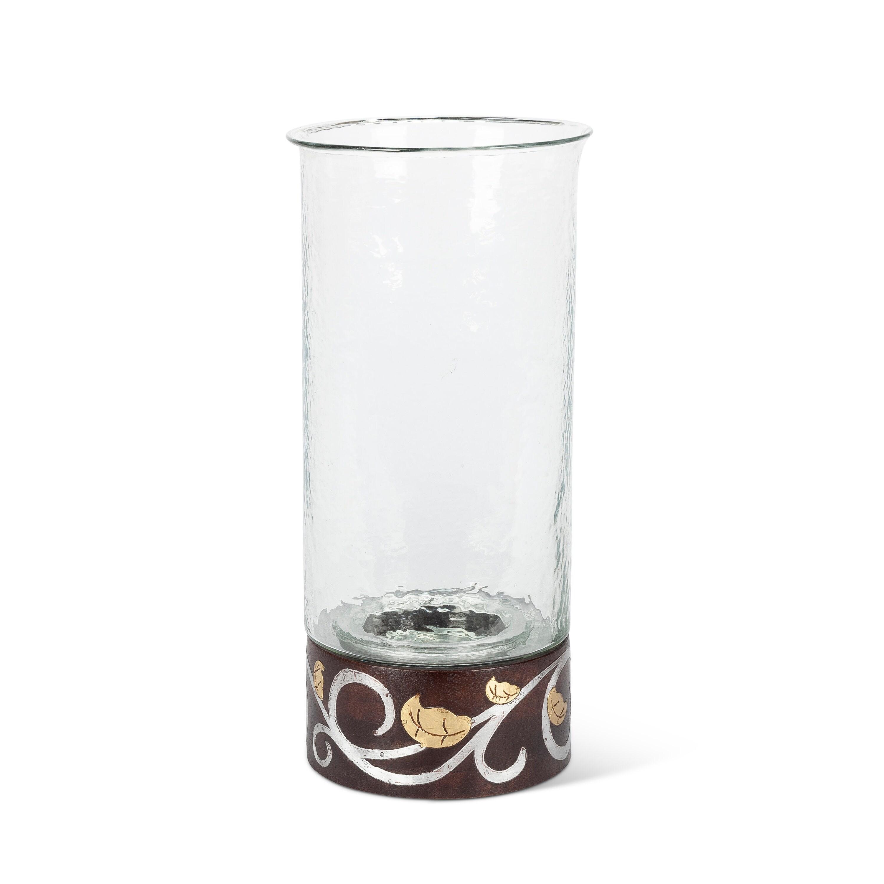 The Gerson Companies Gl Mango Wood Inlay Candle Holder H Black 18.5 X 13.5 X 3