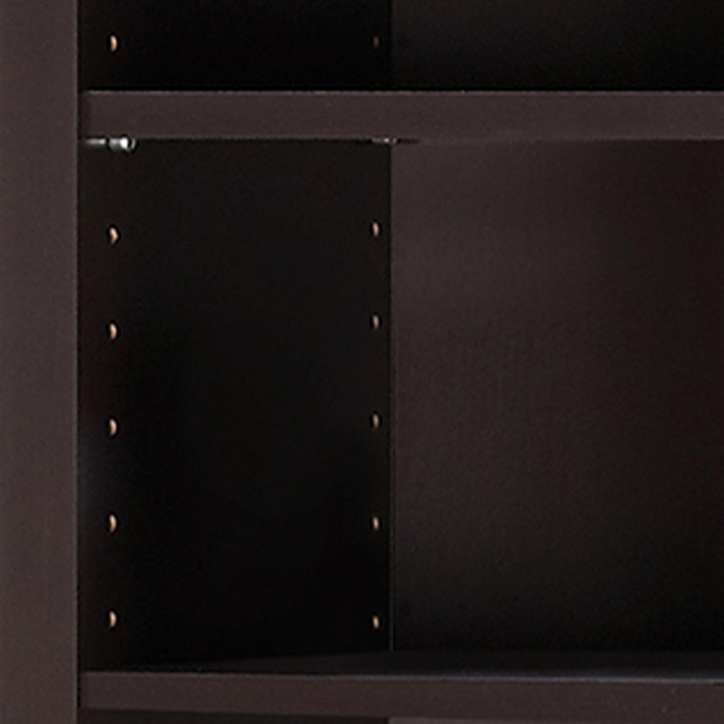 Benjara 13" Modern MDF and Wood Bookcase with 9 Shelves in Dark Brown