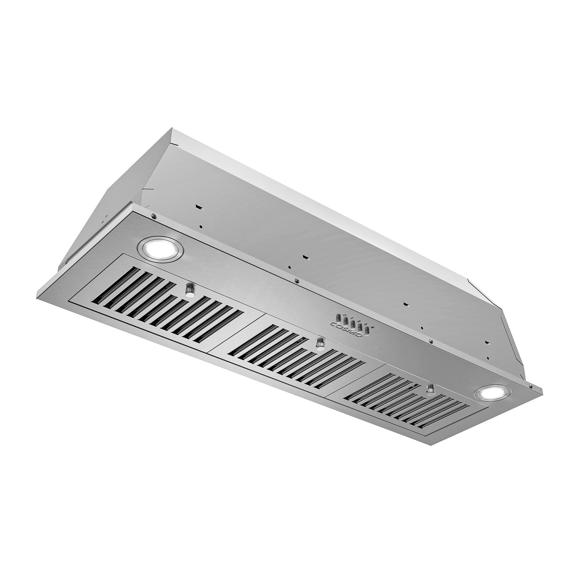 Cosmo 36 in. Insert Range Hood w/ Push Button Controls, 3-speed Fan, LED Lights and Permanent Filter