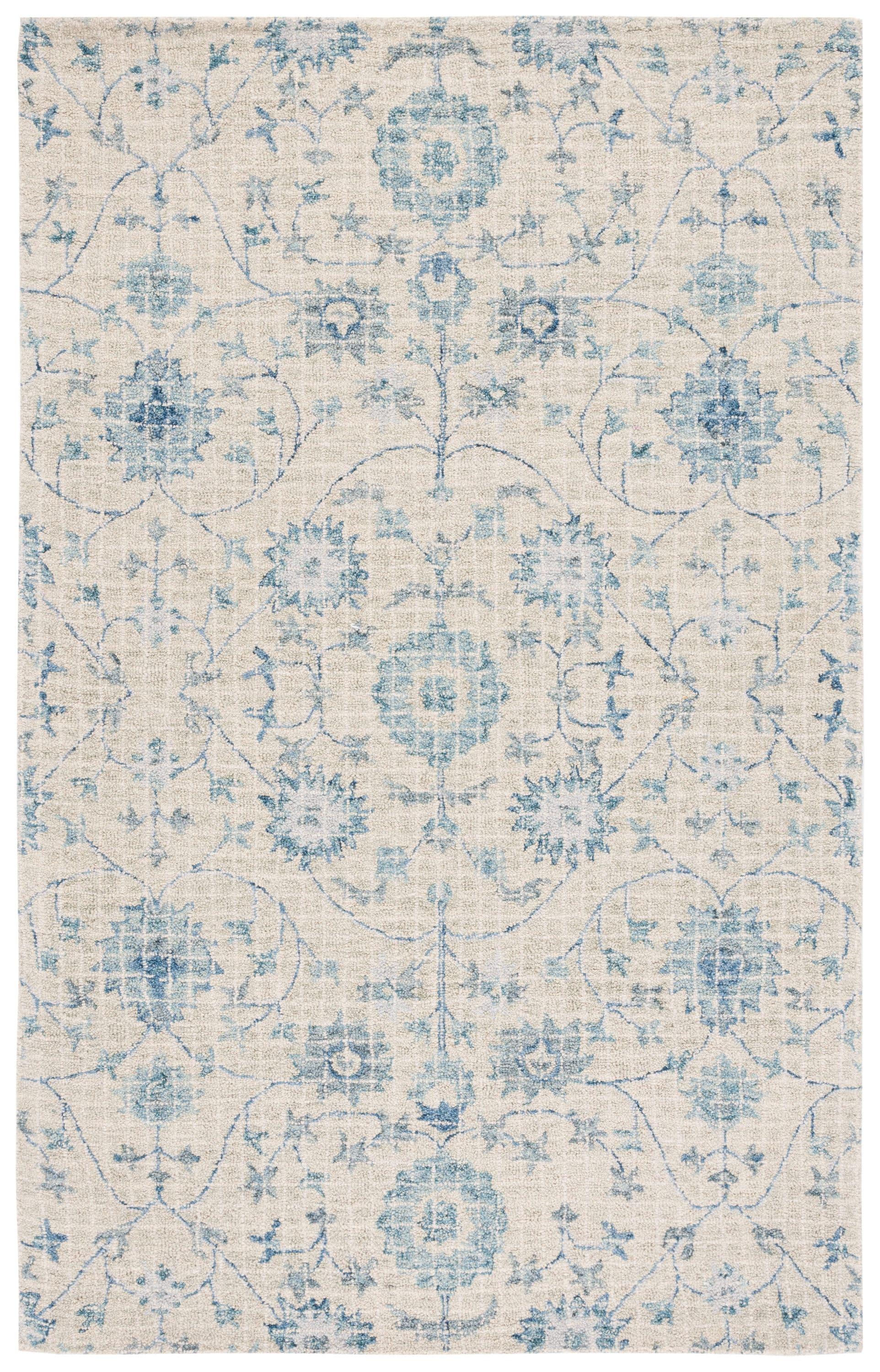 Blossom BLM812 Hand Tufted Area Rug - Silver/Blue - 4'x6' - Safavieh.