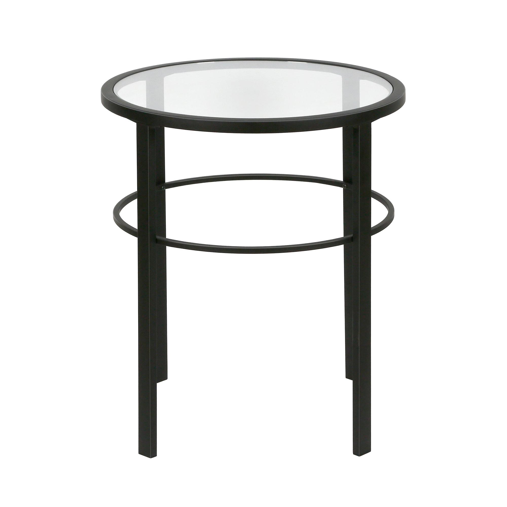 Evelyn&Zoe Gaia 20" Wide Round Side Table, Blackened Bronze