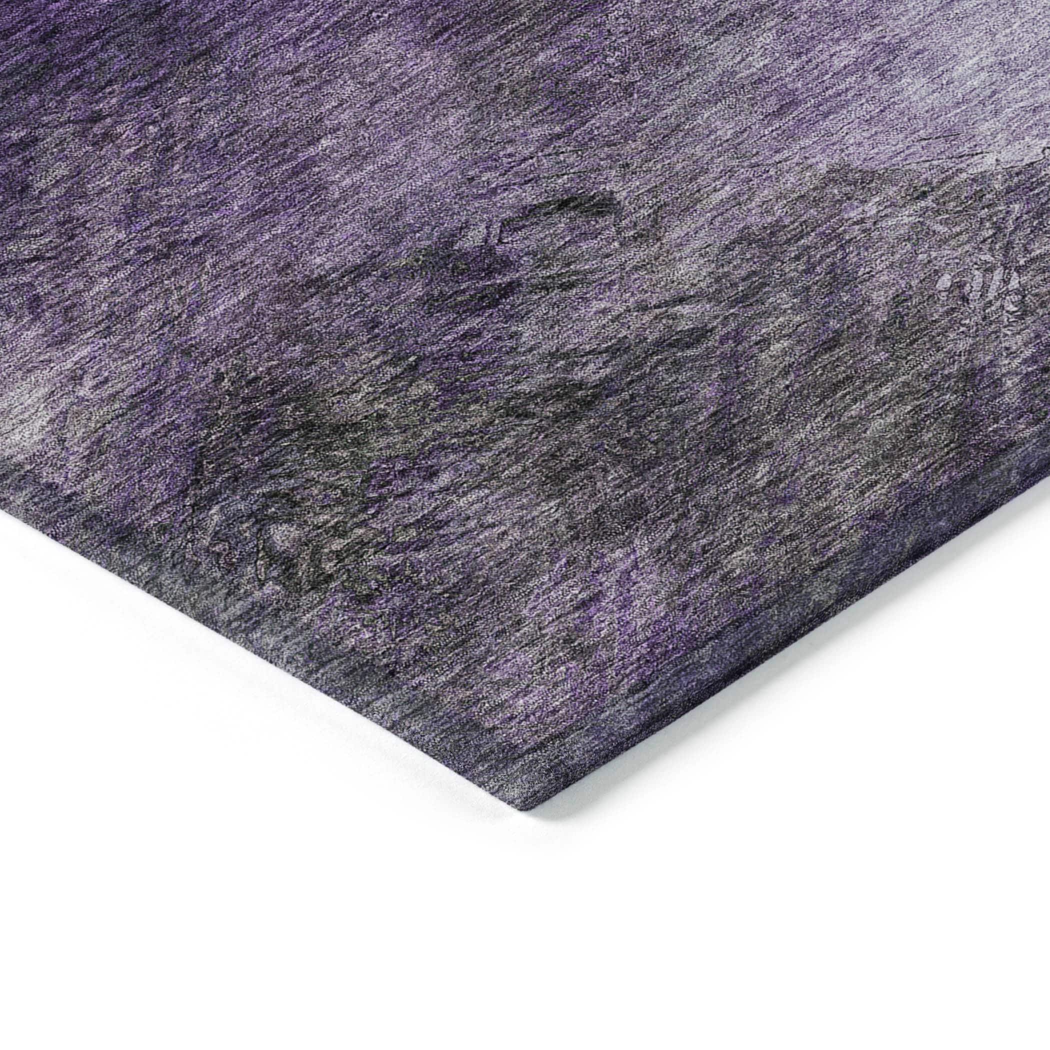 Purple 5' x 7'6" Synthetic Washable Non-Slip Area Rug