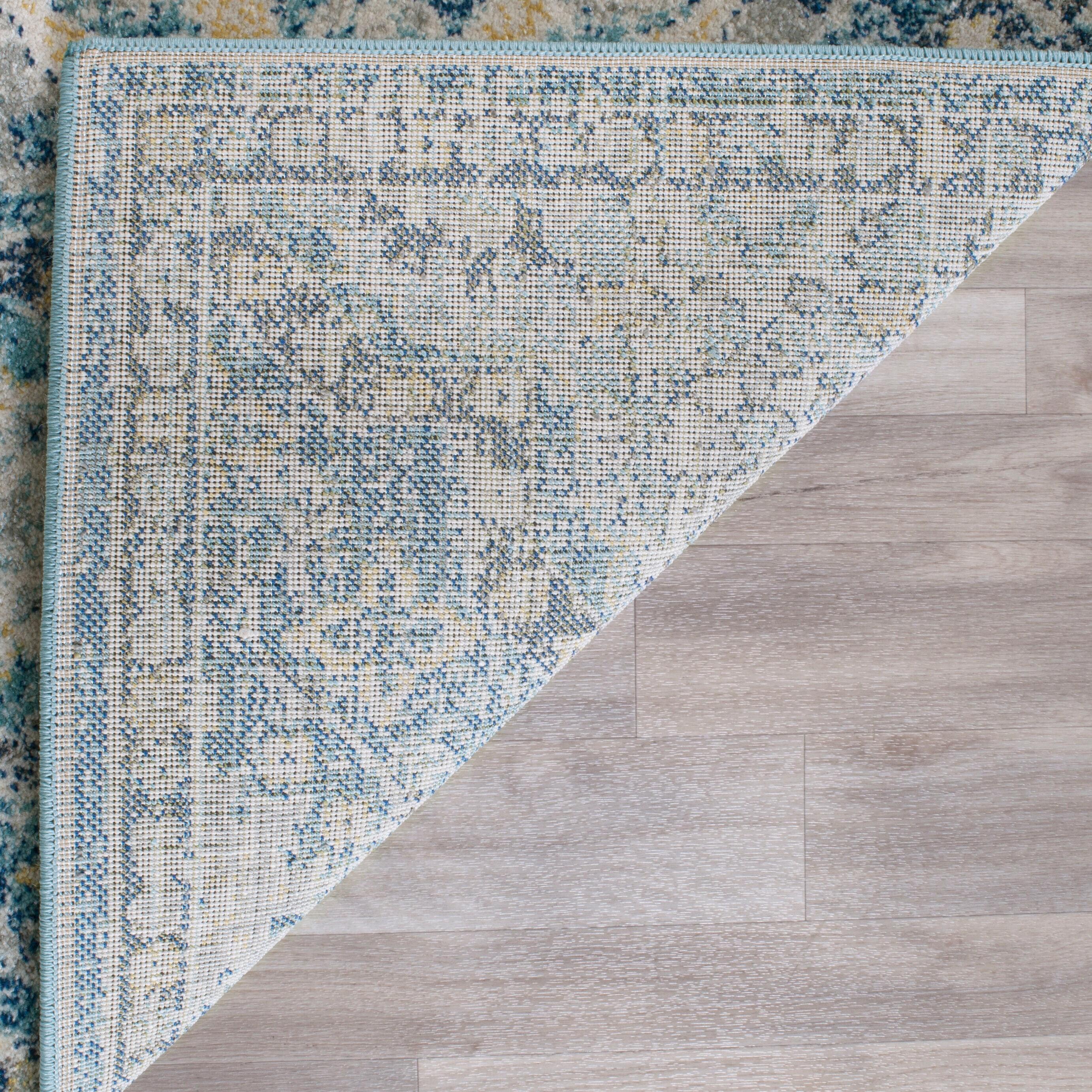 Evoke EVK274 Power Loomed Indoor Runner - Light Blue/Ivory - 2'2"x5' - Safavieh
