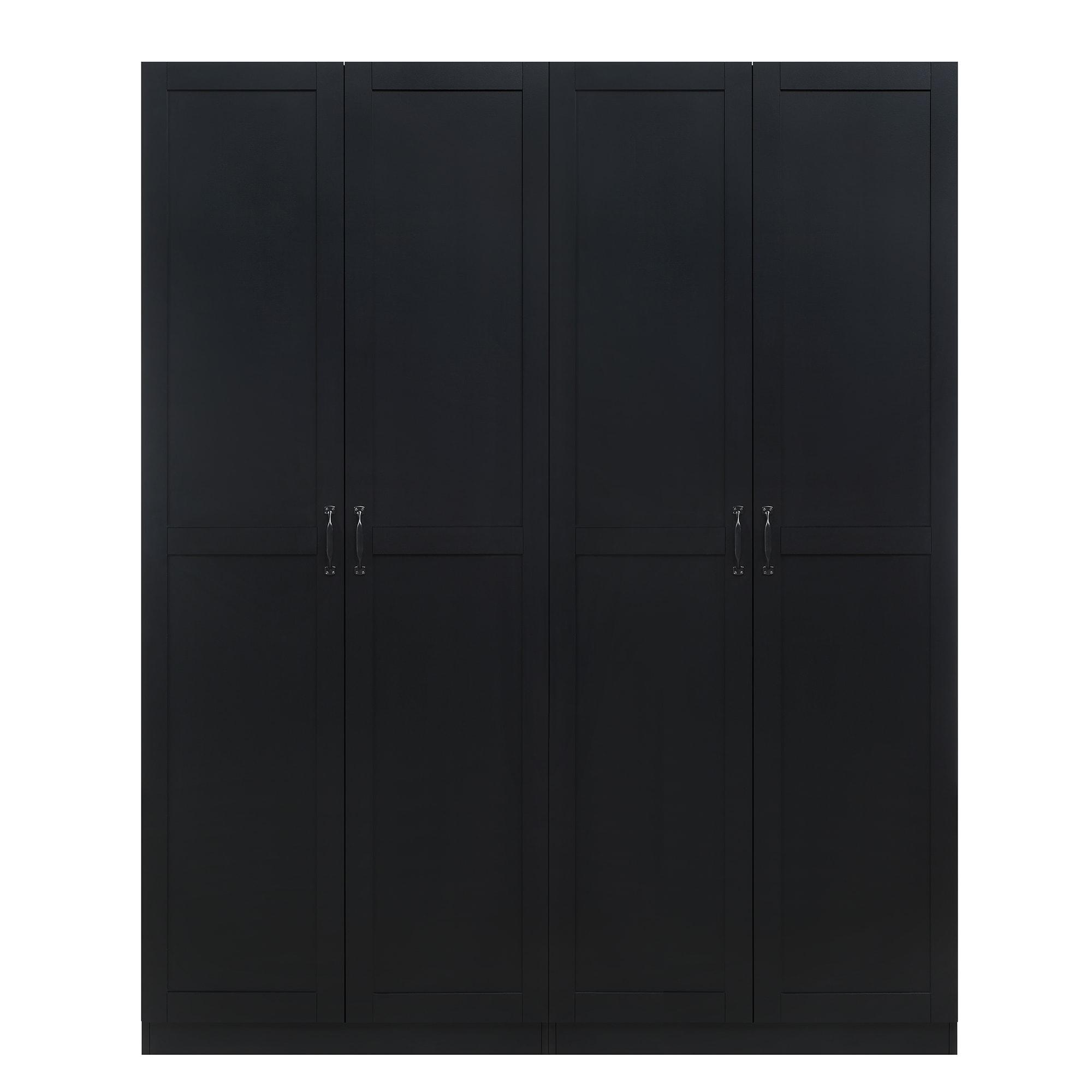 Set of 2 Hopkins Modern 4 Shelf Storage Closets Black - Manhattan Comfort
