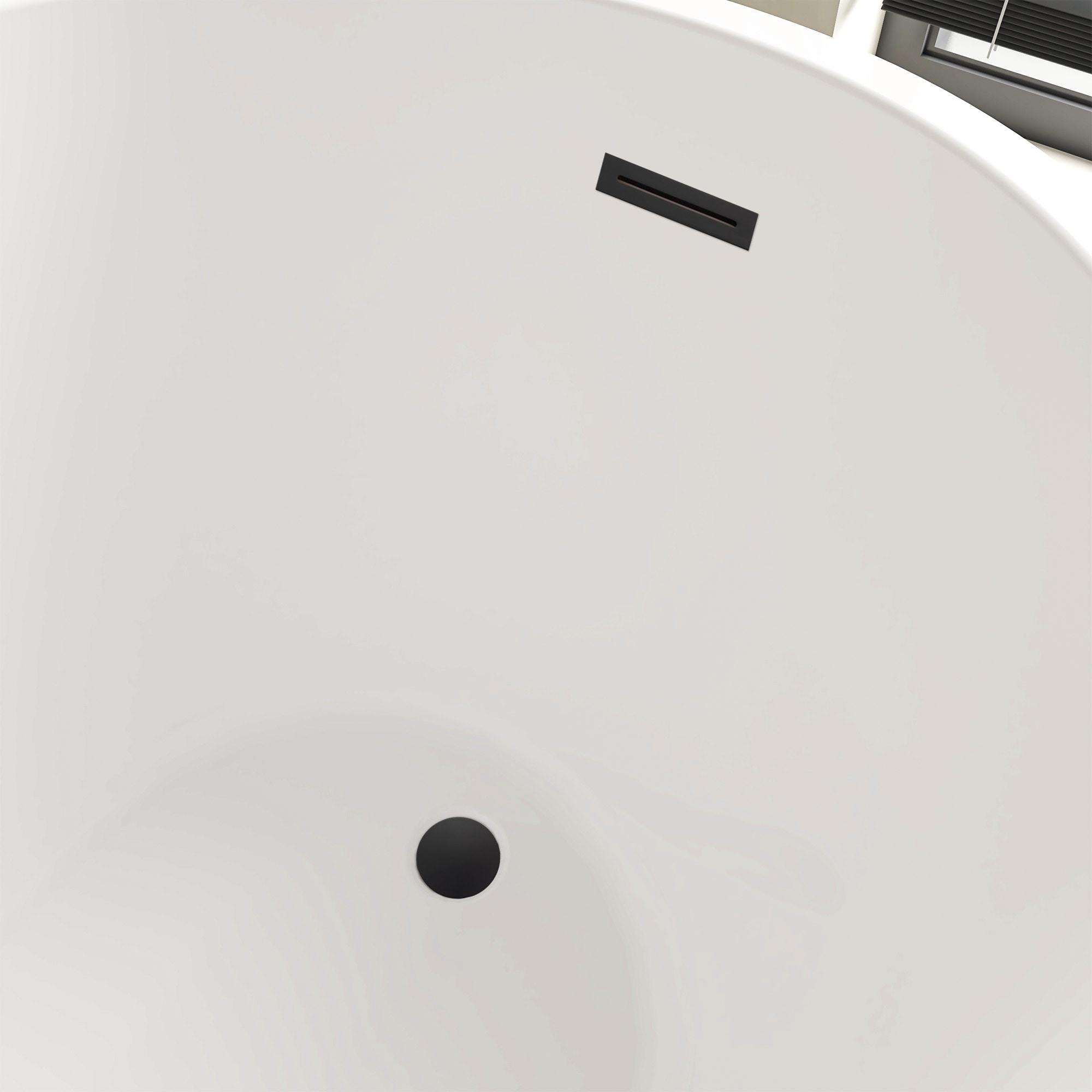 Maya 55" x 28" Freestanding Soaking Acrylic Bathtub