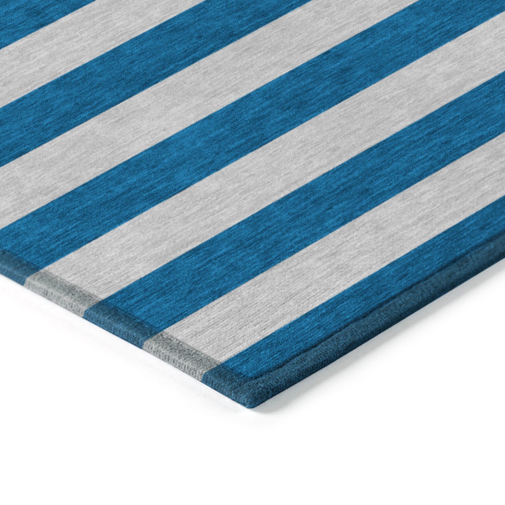 Addison Rugs Machine Washable Indoor/ Outdoor Cabana Stripe Chantille Rug Blue - 2'6" x 3'10"