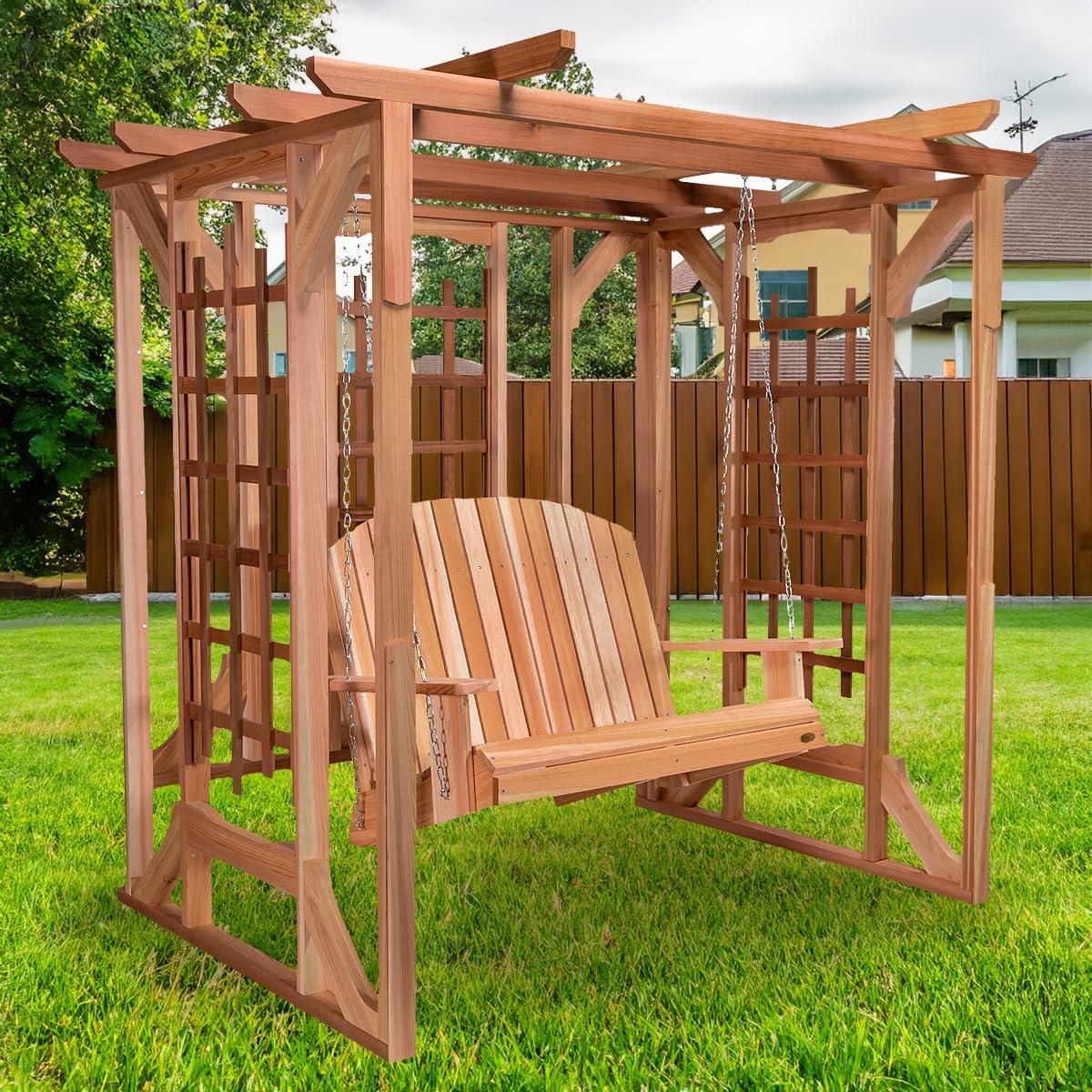 Cedar Pergola with Swing